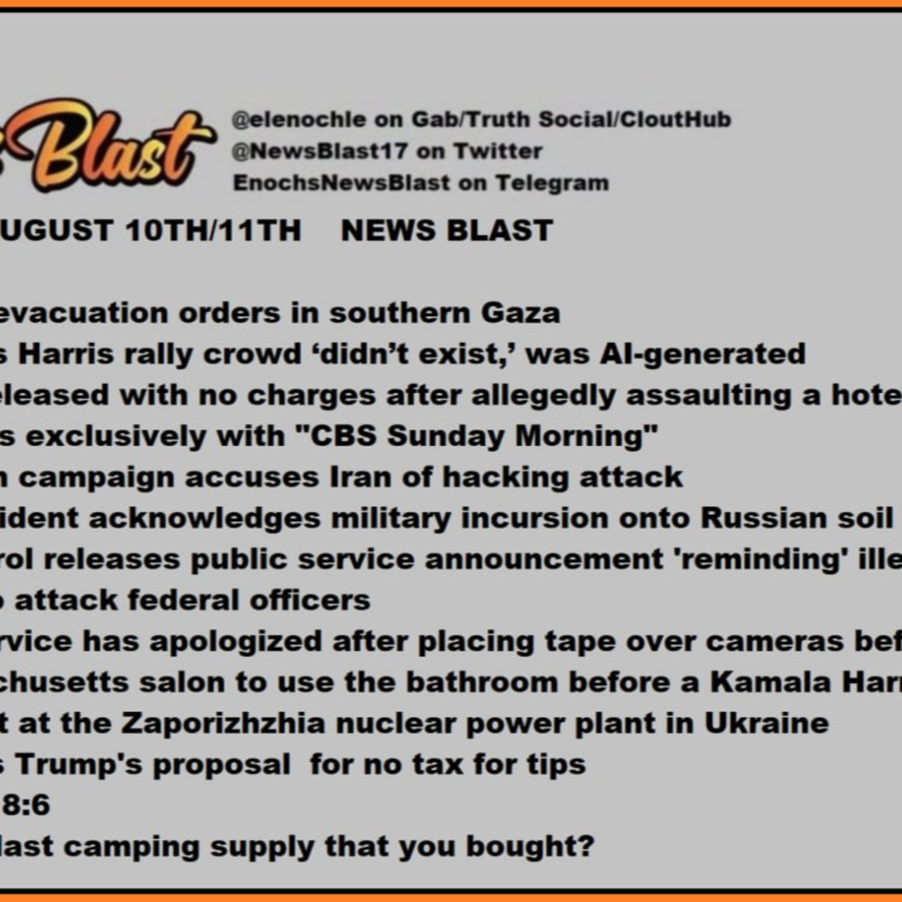Weekend of August 10/11, 2024 News Blast episode artwork