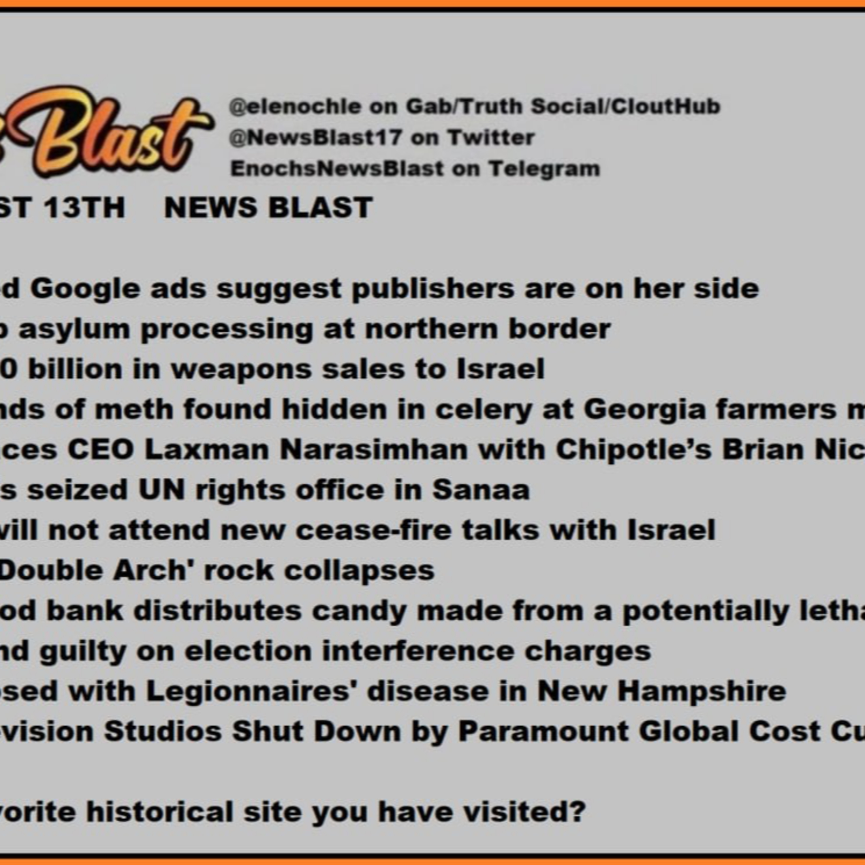 Tuesday, August 13, 2024 News Blast episode artwork