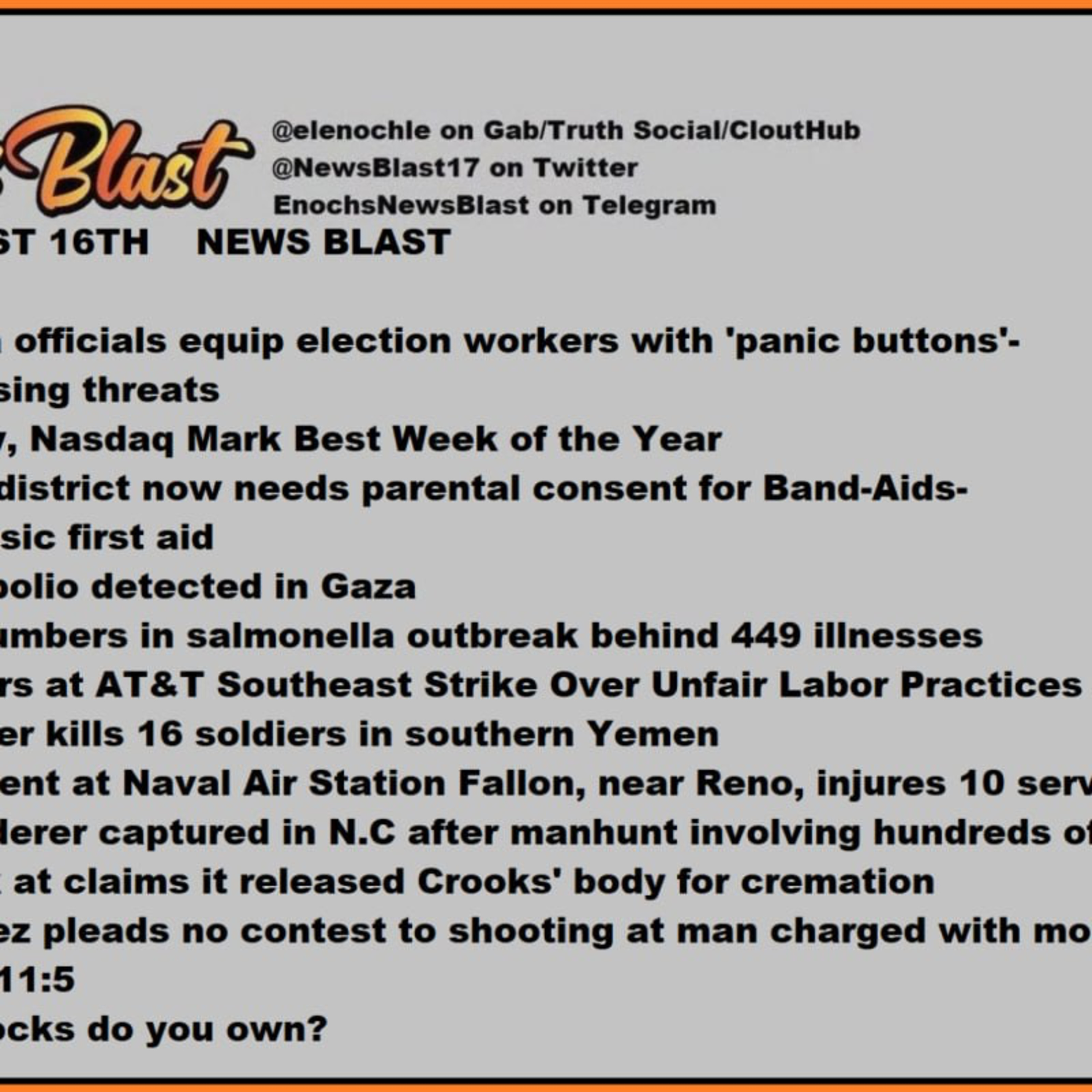 Friday, August 16, 2024 News Blast episode artwork