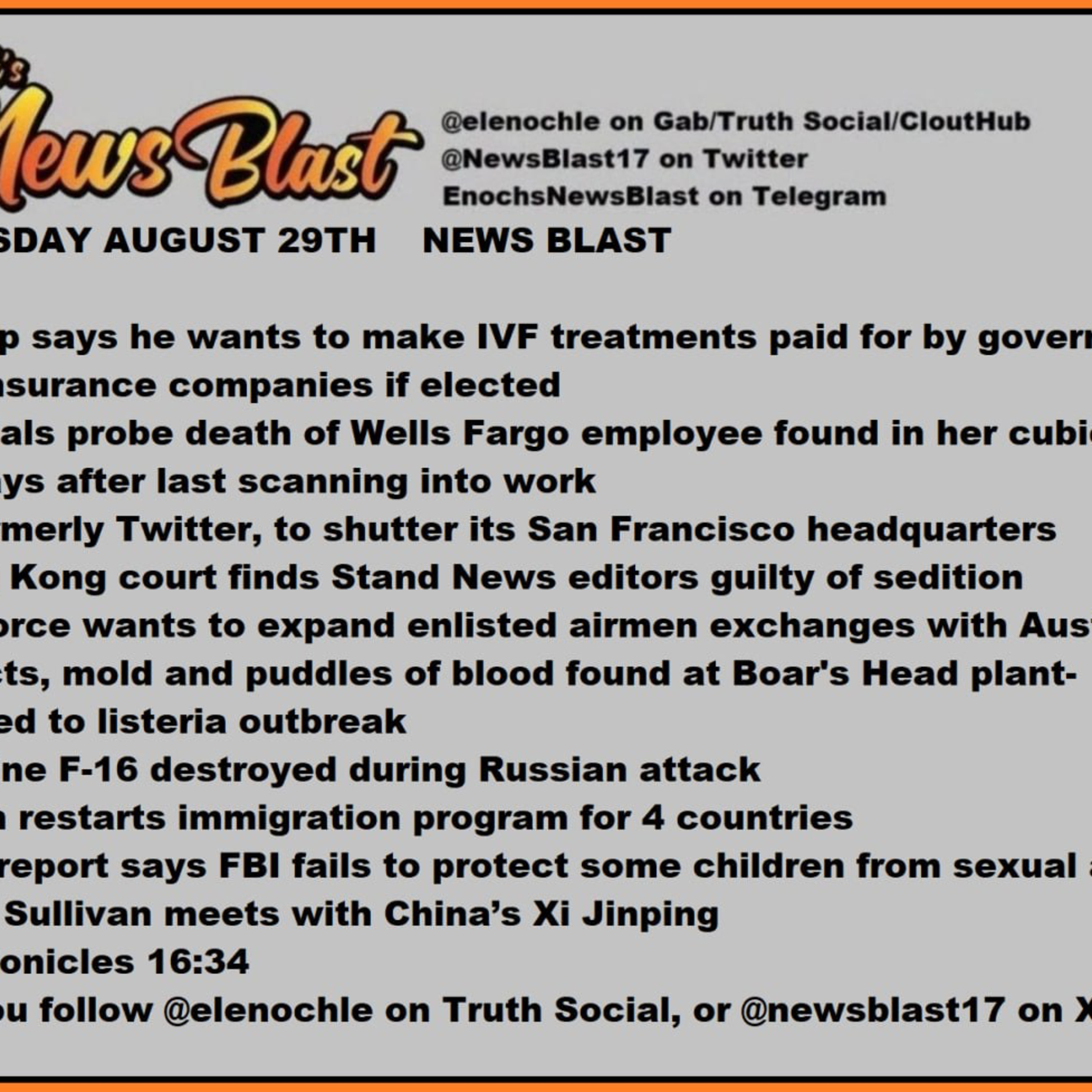 Thursday August 29, 2024 News Blast episode artwork
