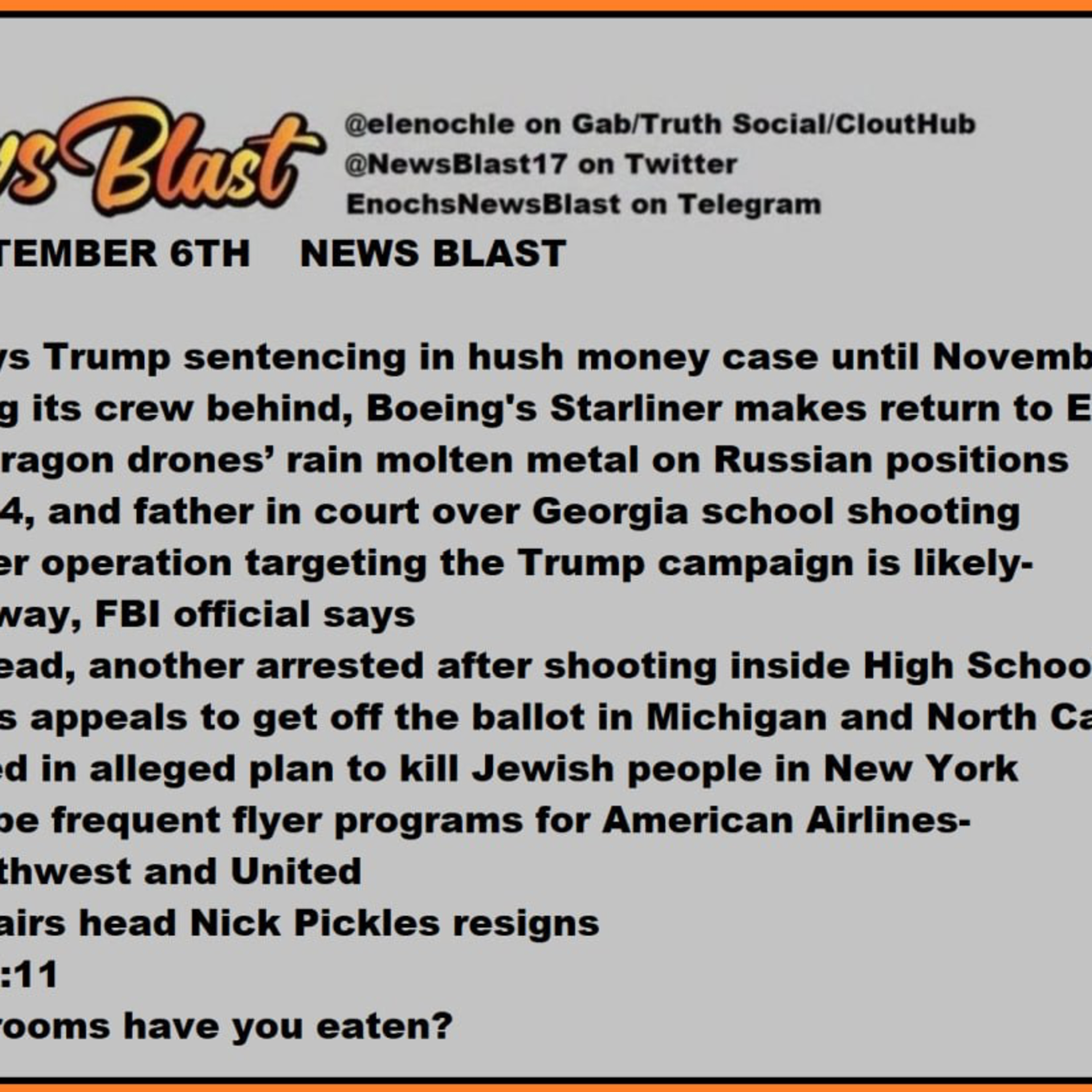 Friday, September 6, 2024 News Blast episode artwork