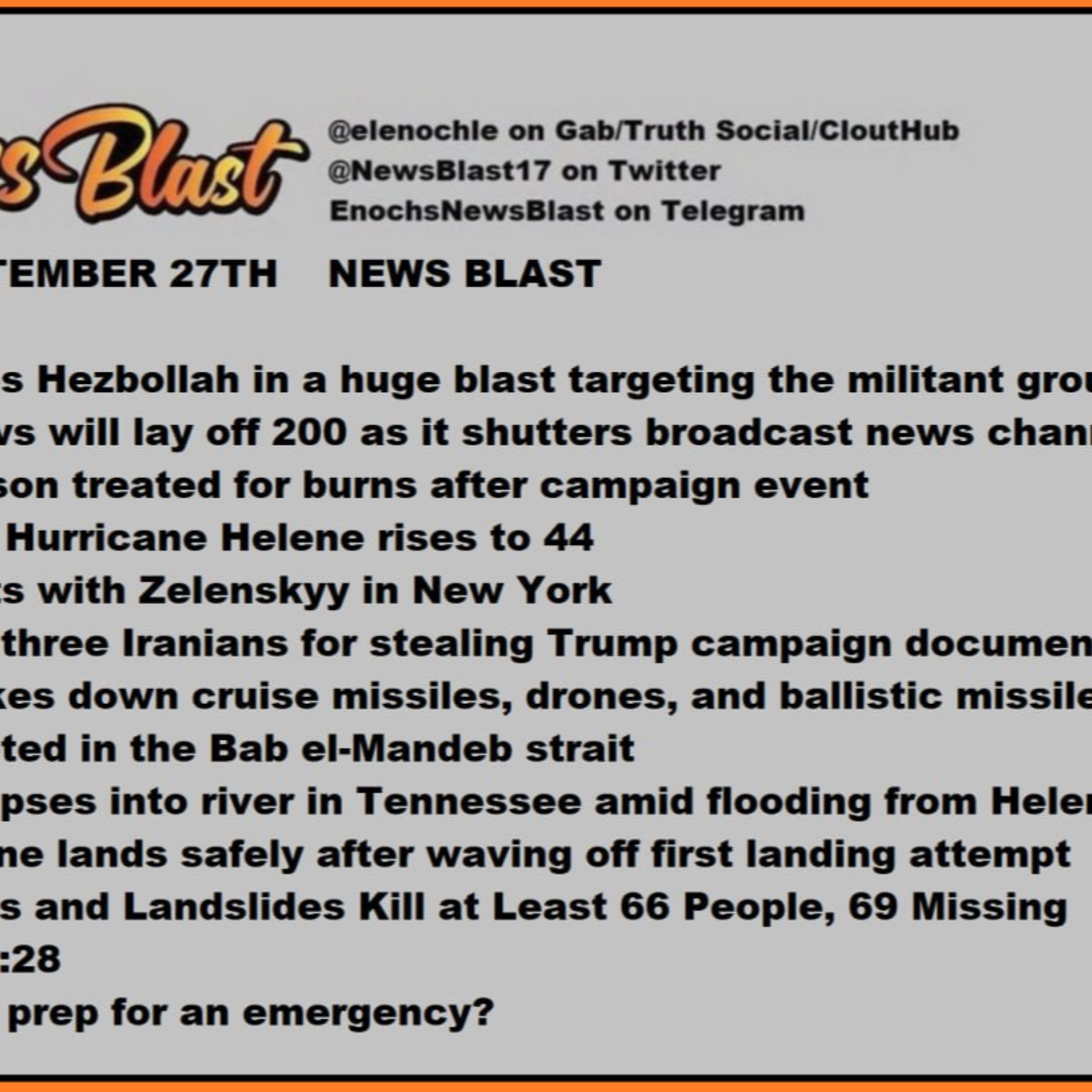 Friday, September 27, 2024 News Blast episode artwork