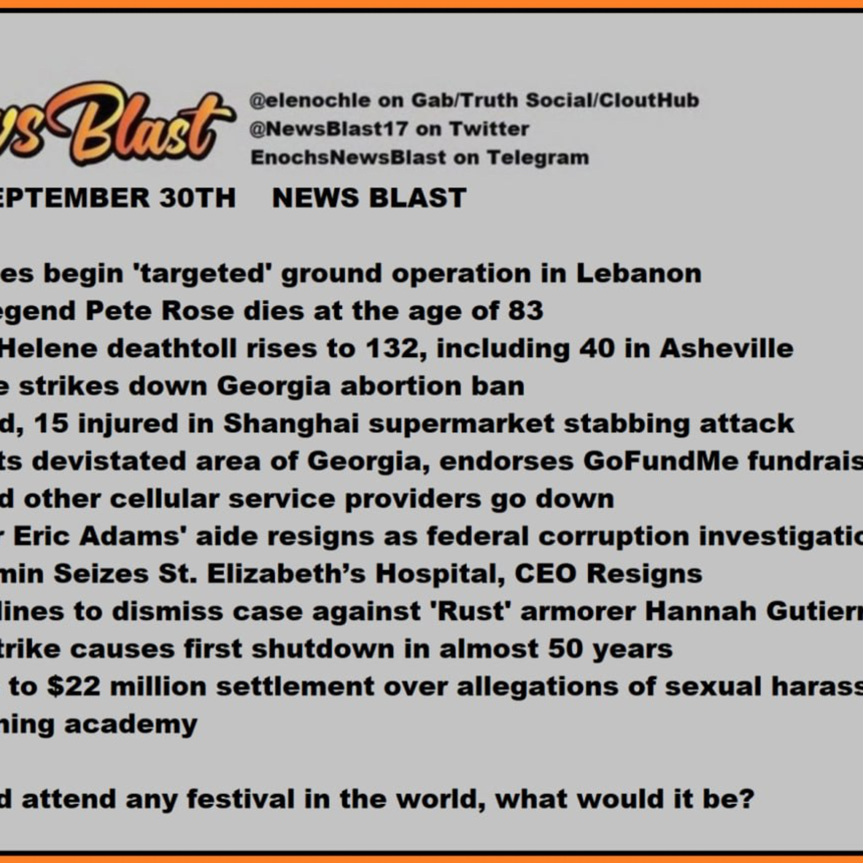 Monday, September 30, 2024 News Blast  episode artwork