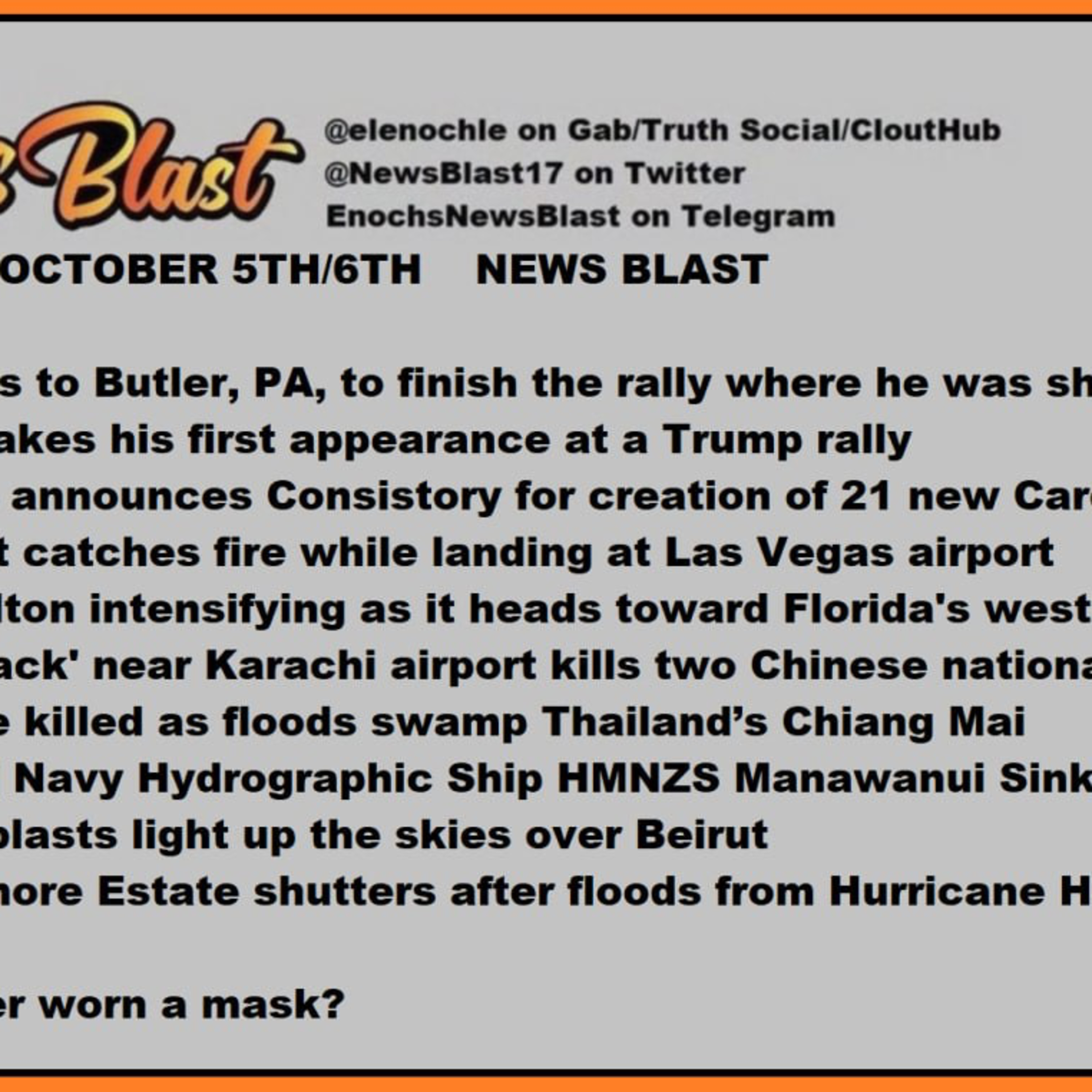 Weekend of October 5/6, 2024 News Blast  episode artwork