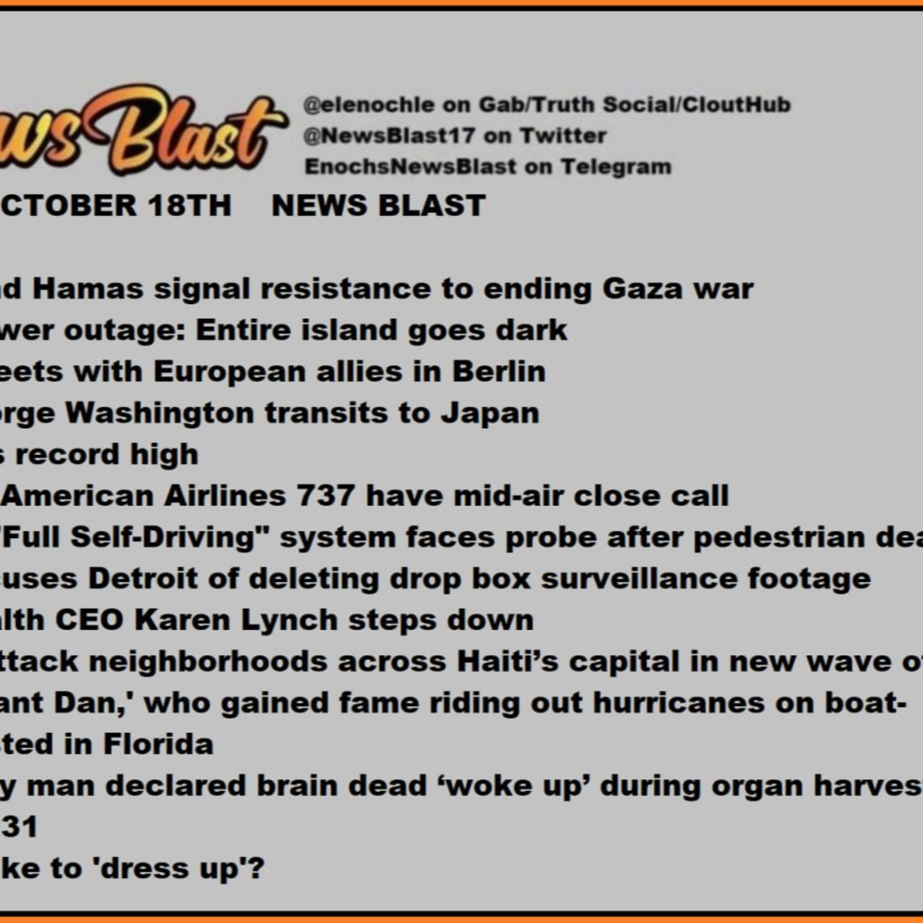Friday October 18,2024 News Blast  episode artwork
