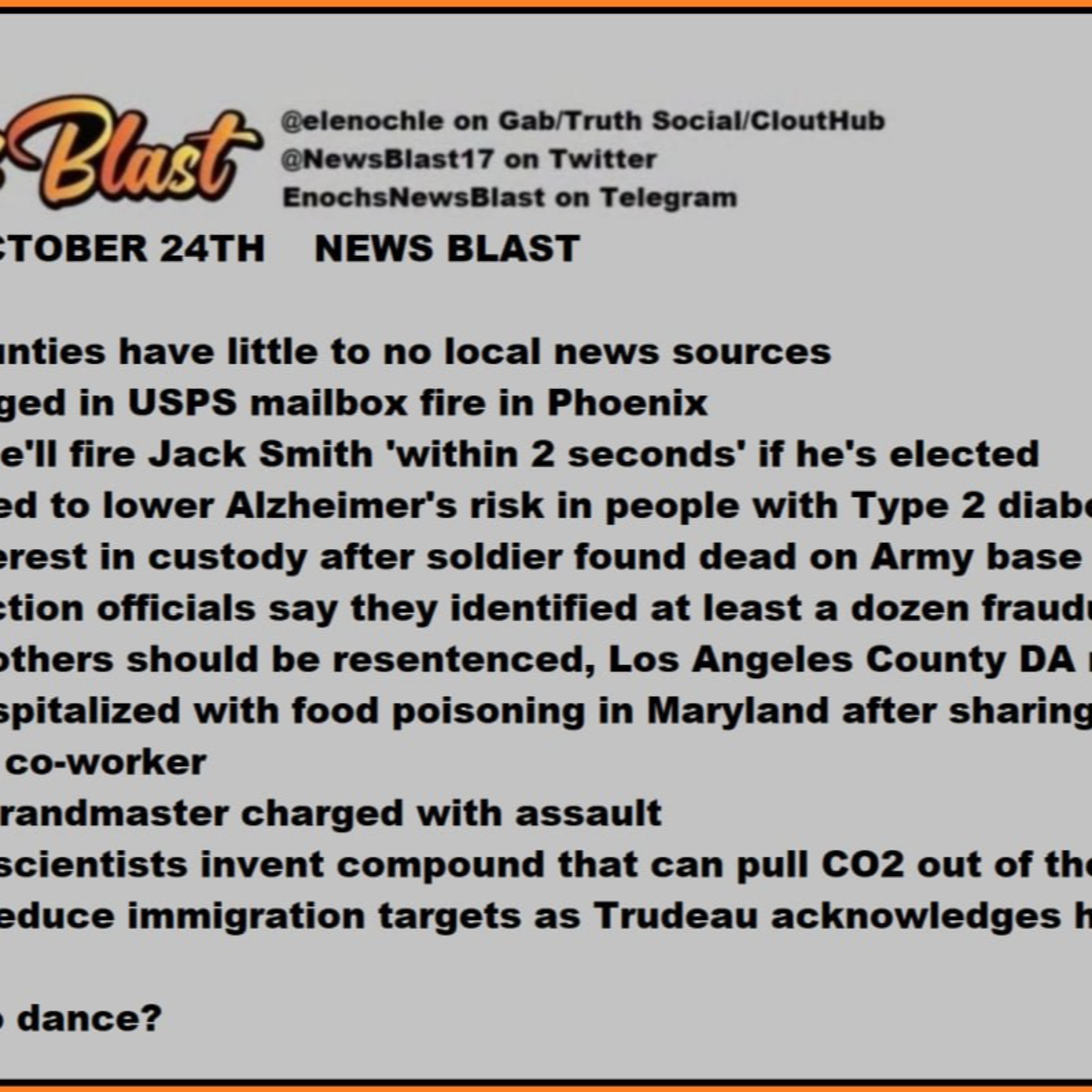 Thursday, October 24, 2024 News Blast episode artwork