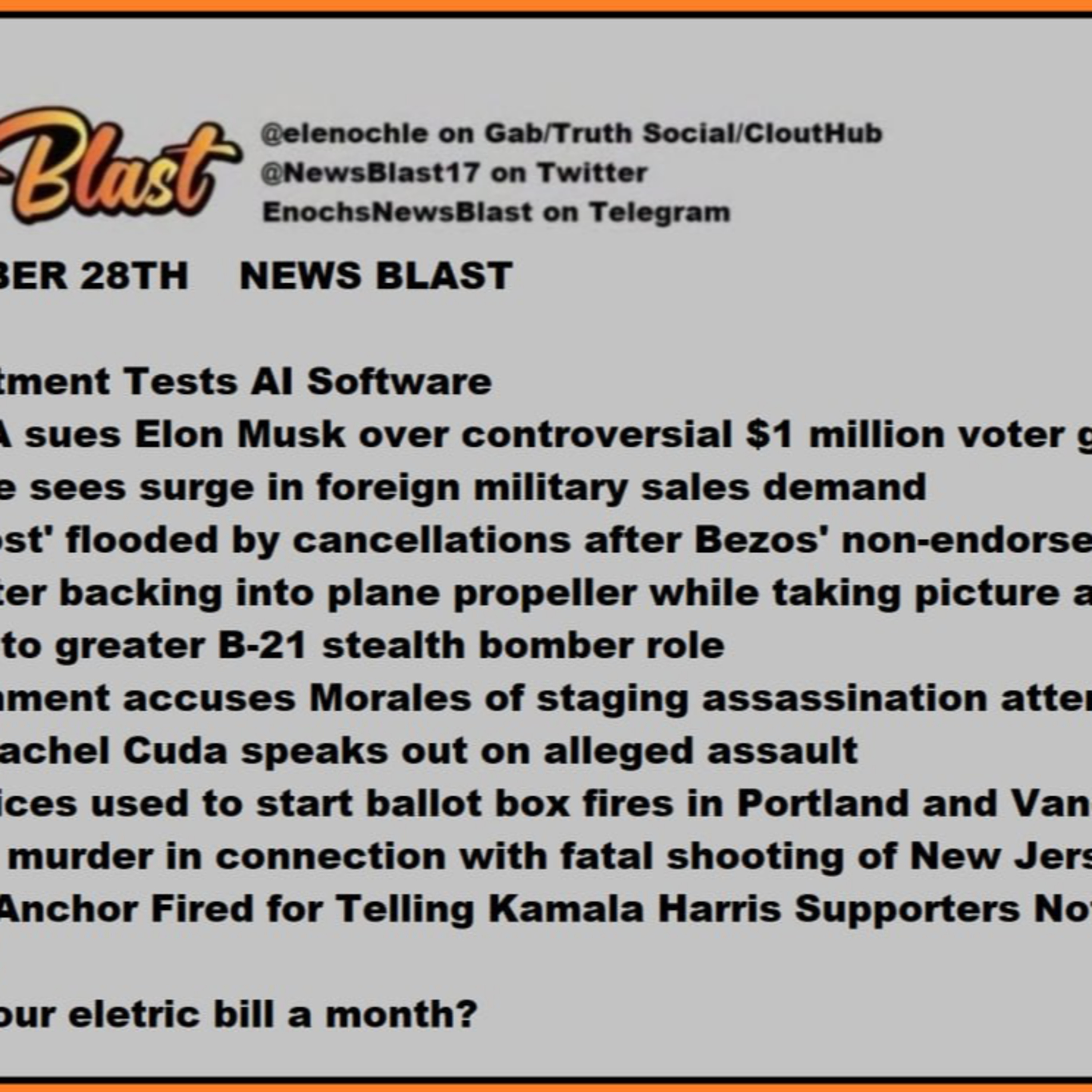 Monday, October 28, 2024 News Blast episode artwork