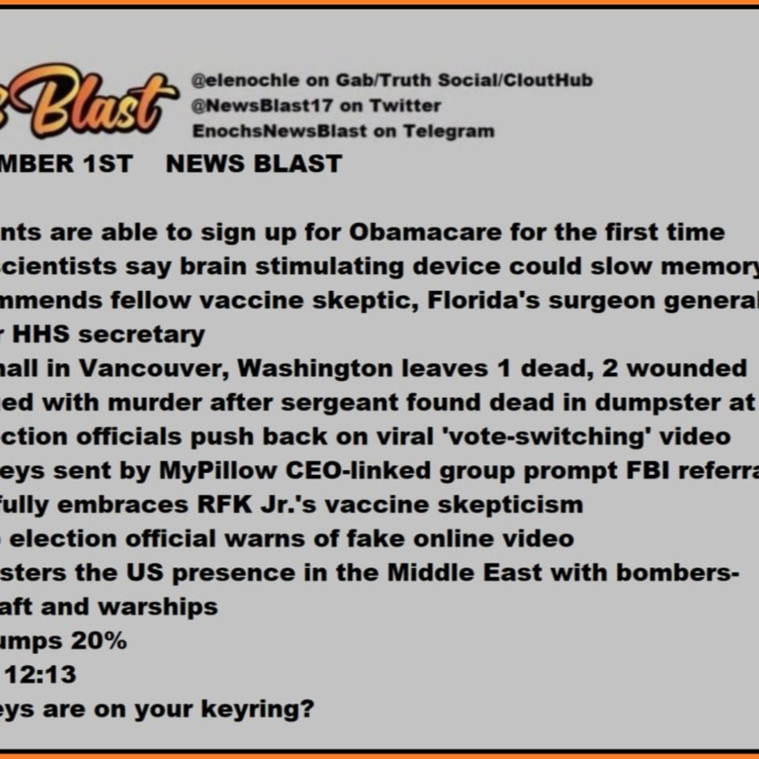 Friday November 1, 2024 News Blast episode artwork