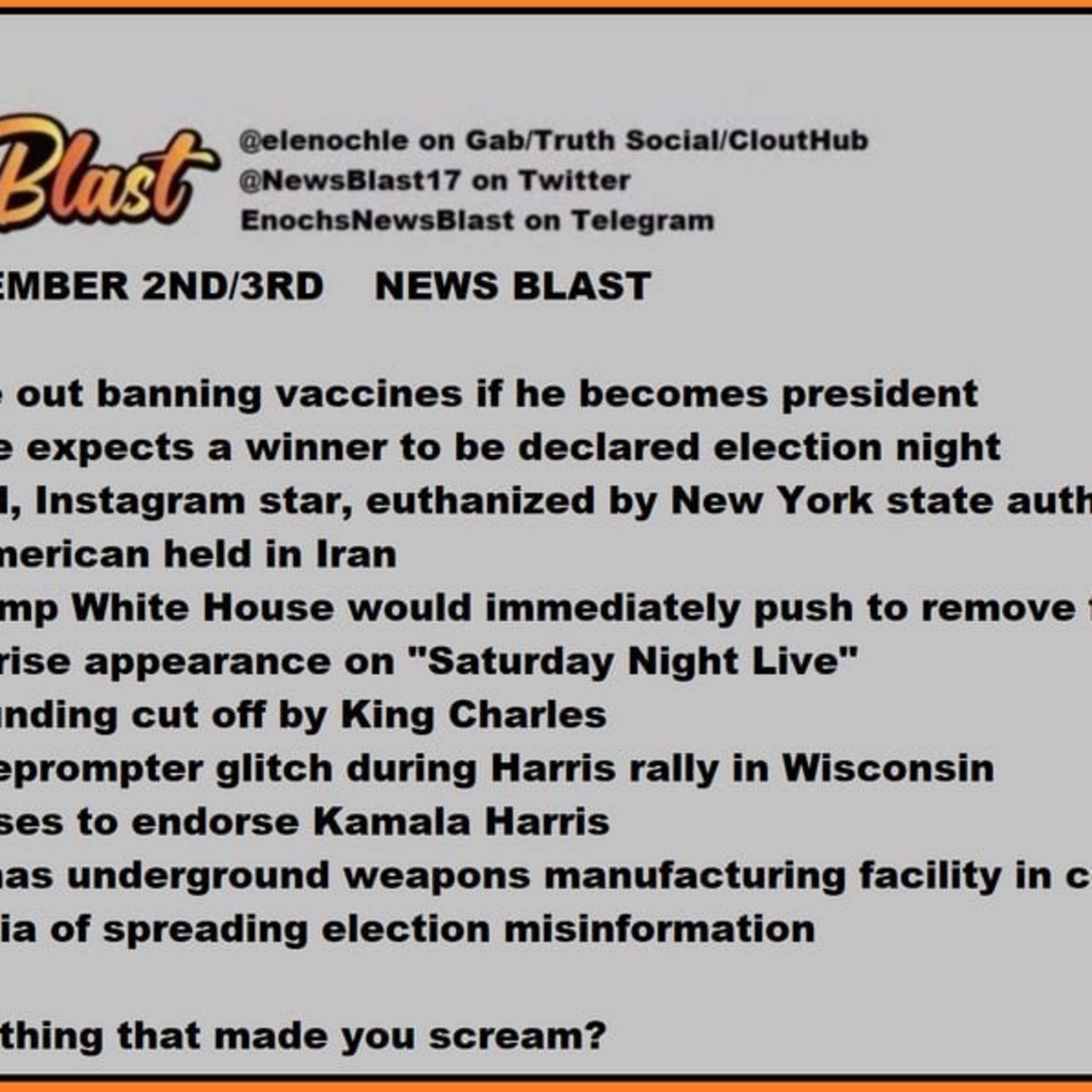 Weekend November 2/3, 2024 News Blast episode artwork