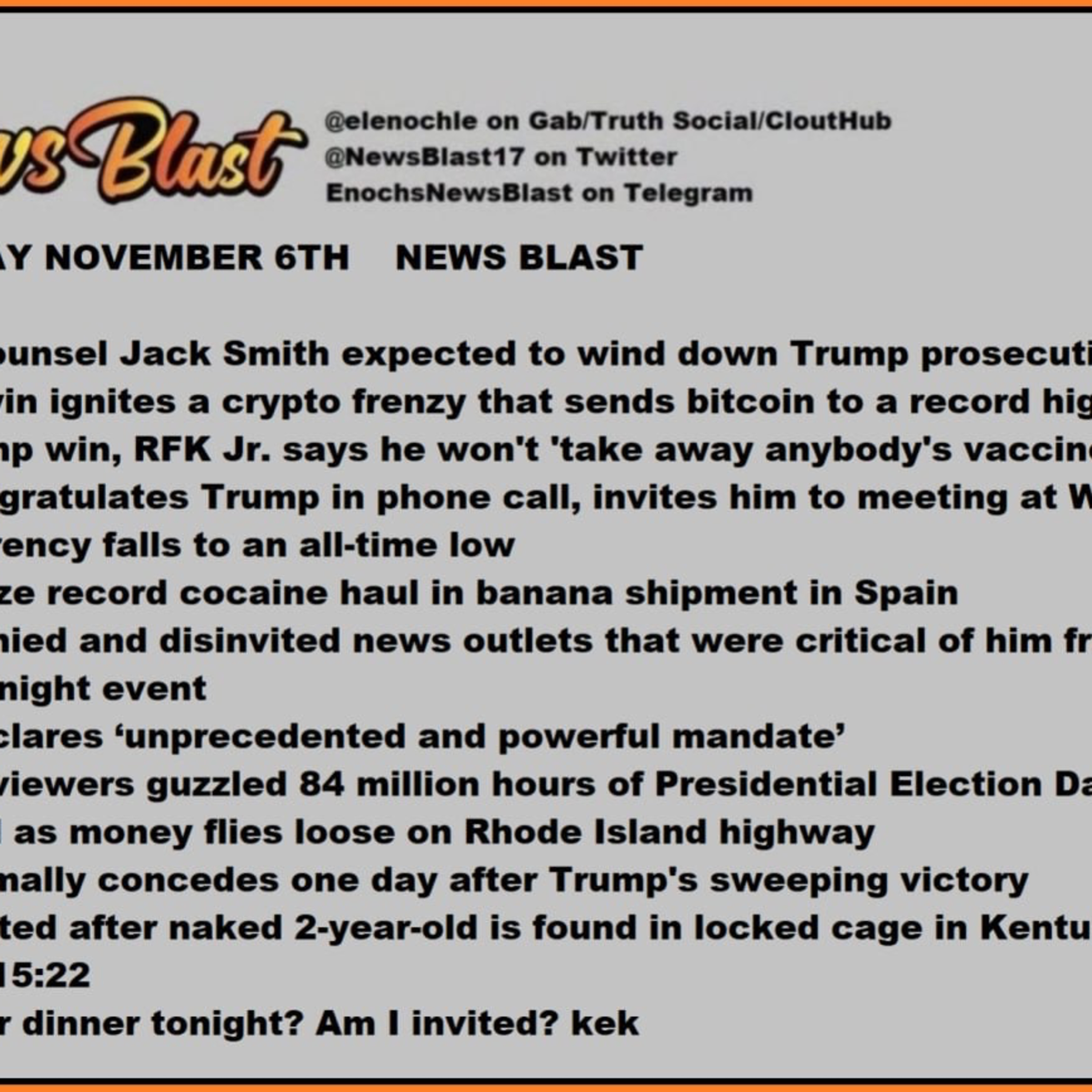  Wednesday November 6, 2024 News Blast episode artwork