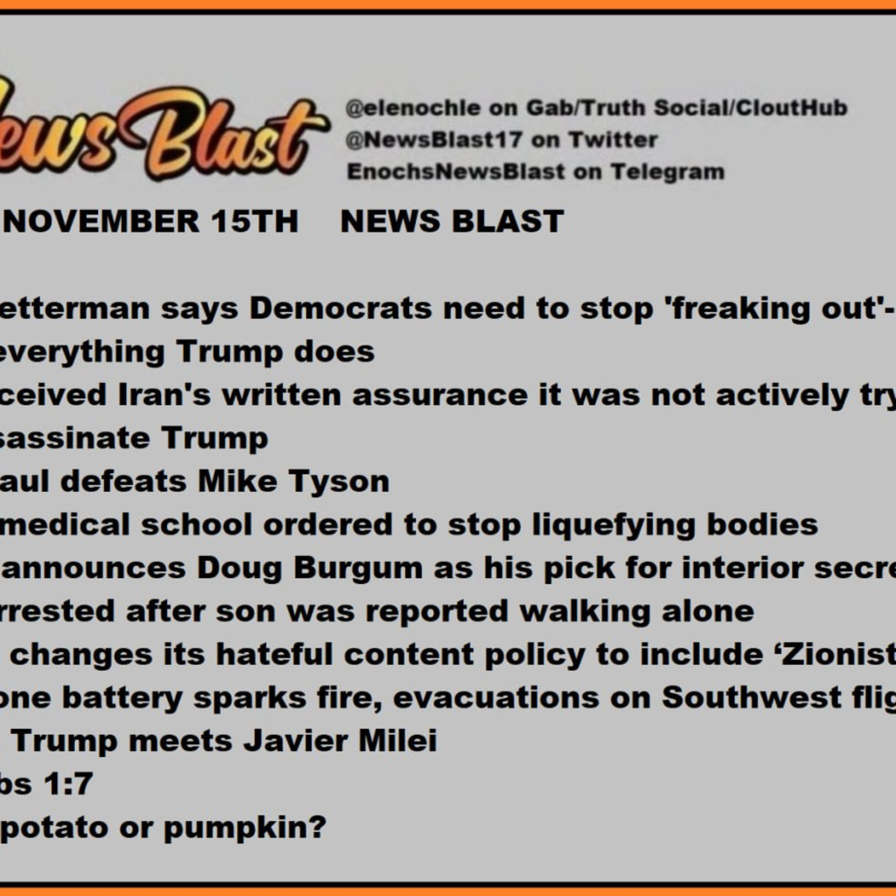 Friday November 15, 2024 News Blast episode artwork