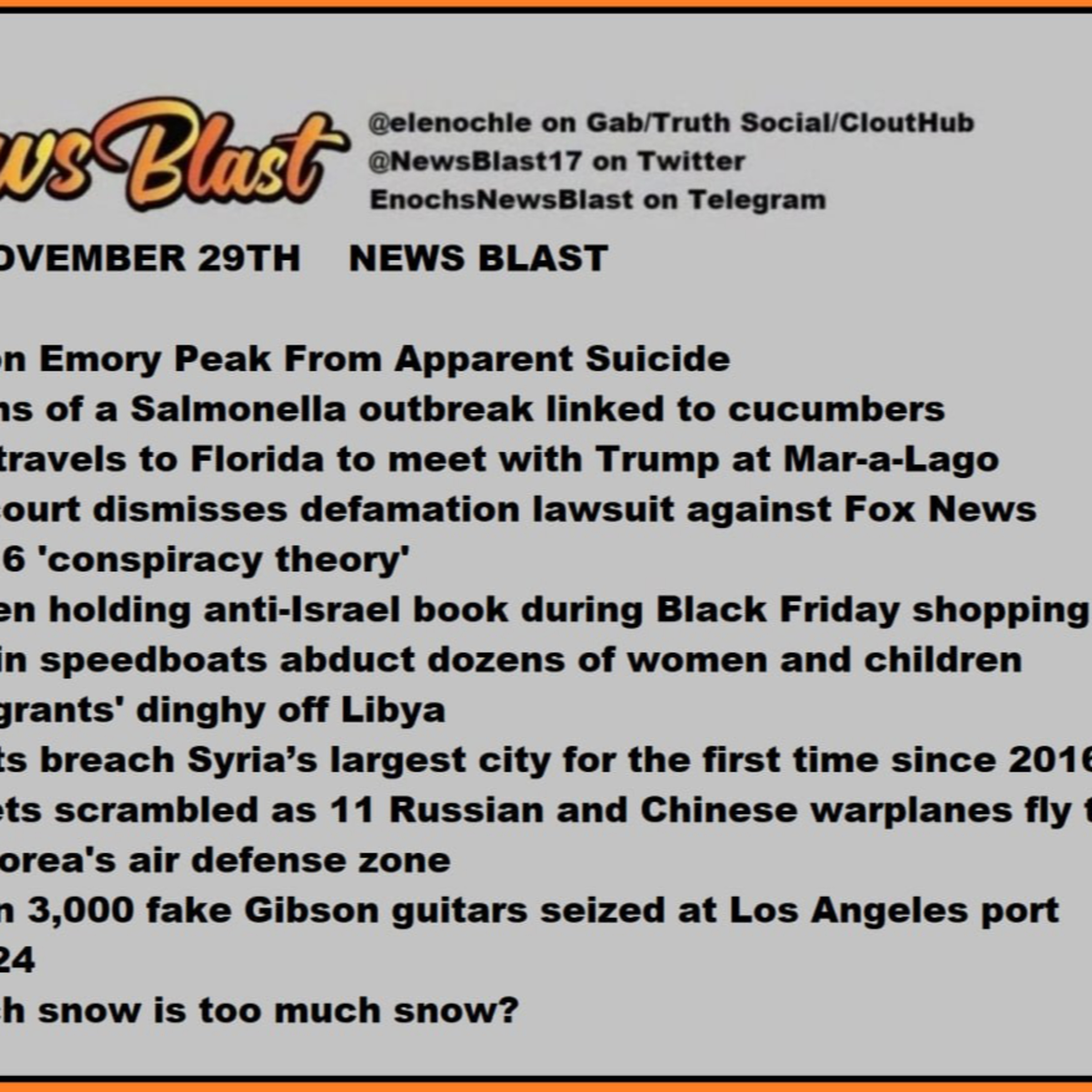 Friday, November 29, 2024 News Blast episode artwork