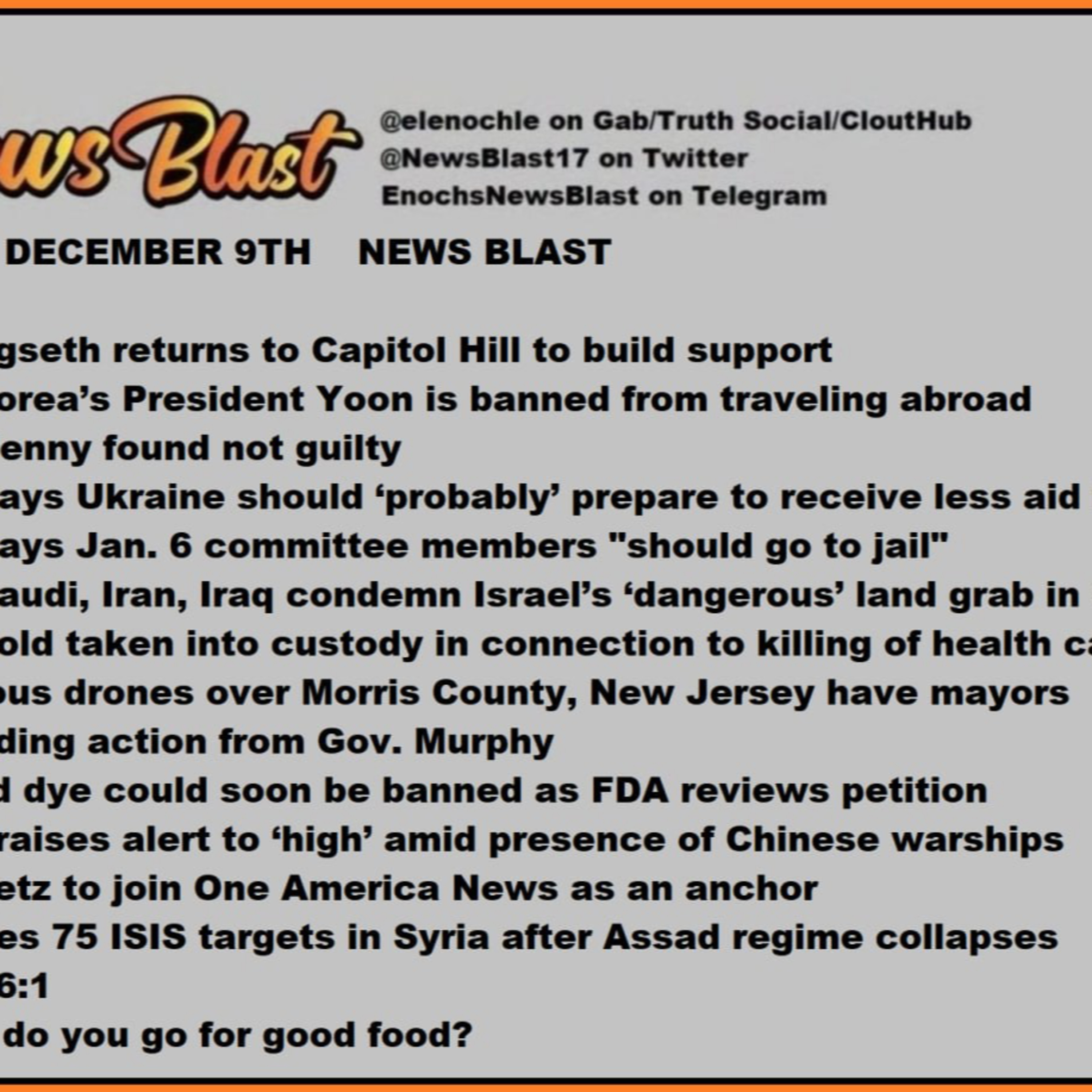  Monday December 9, 2024 News Blast  episode artwork