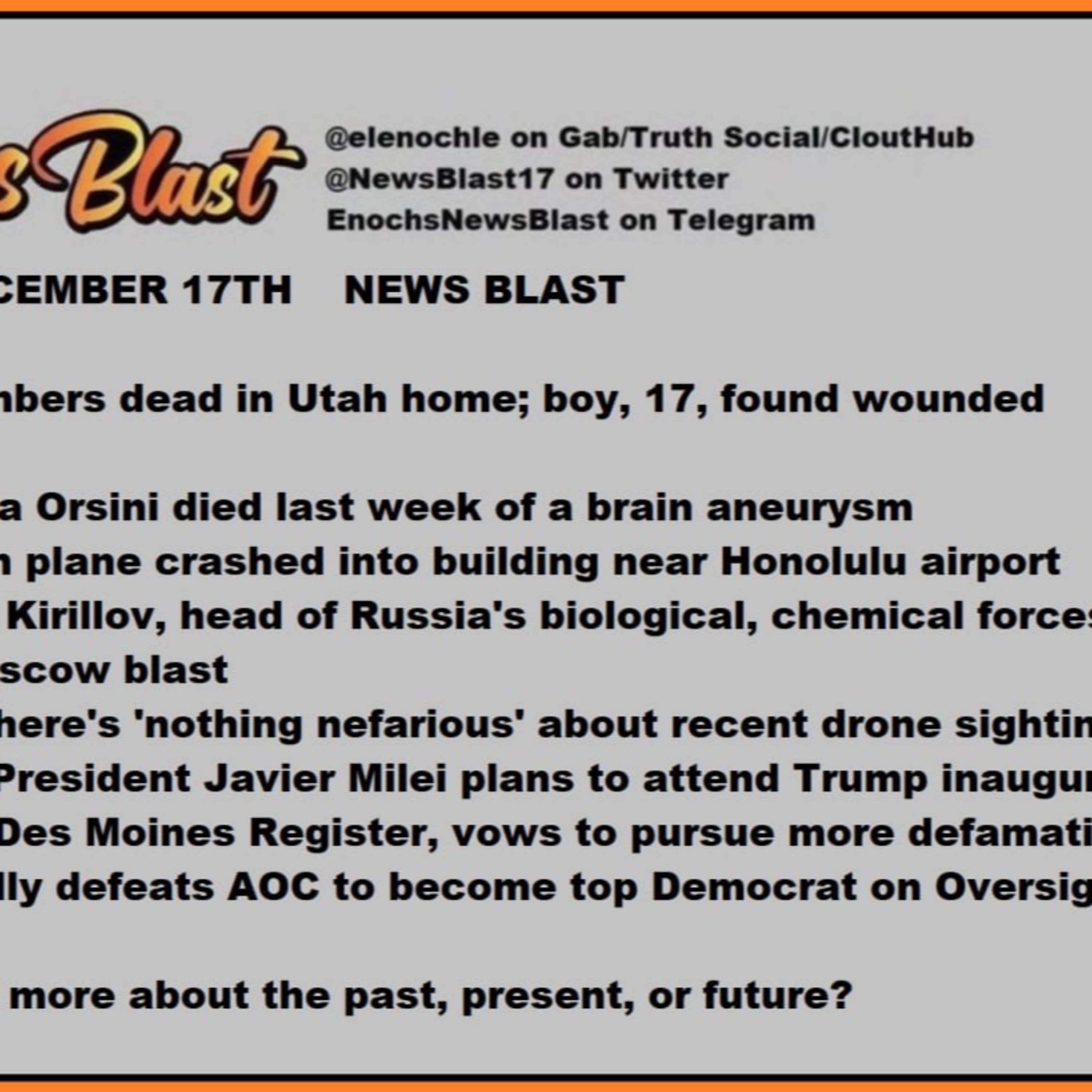 Tuesday December 17, 2024. News  episode artwork