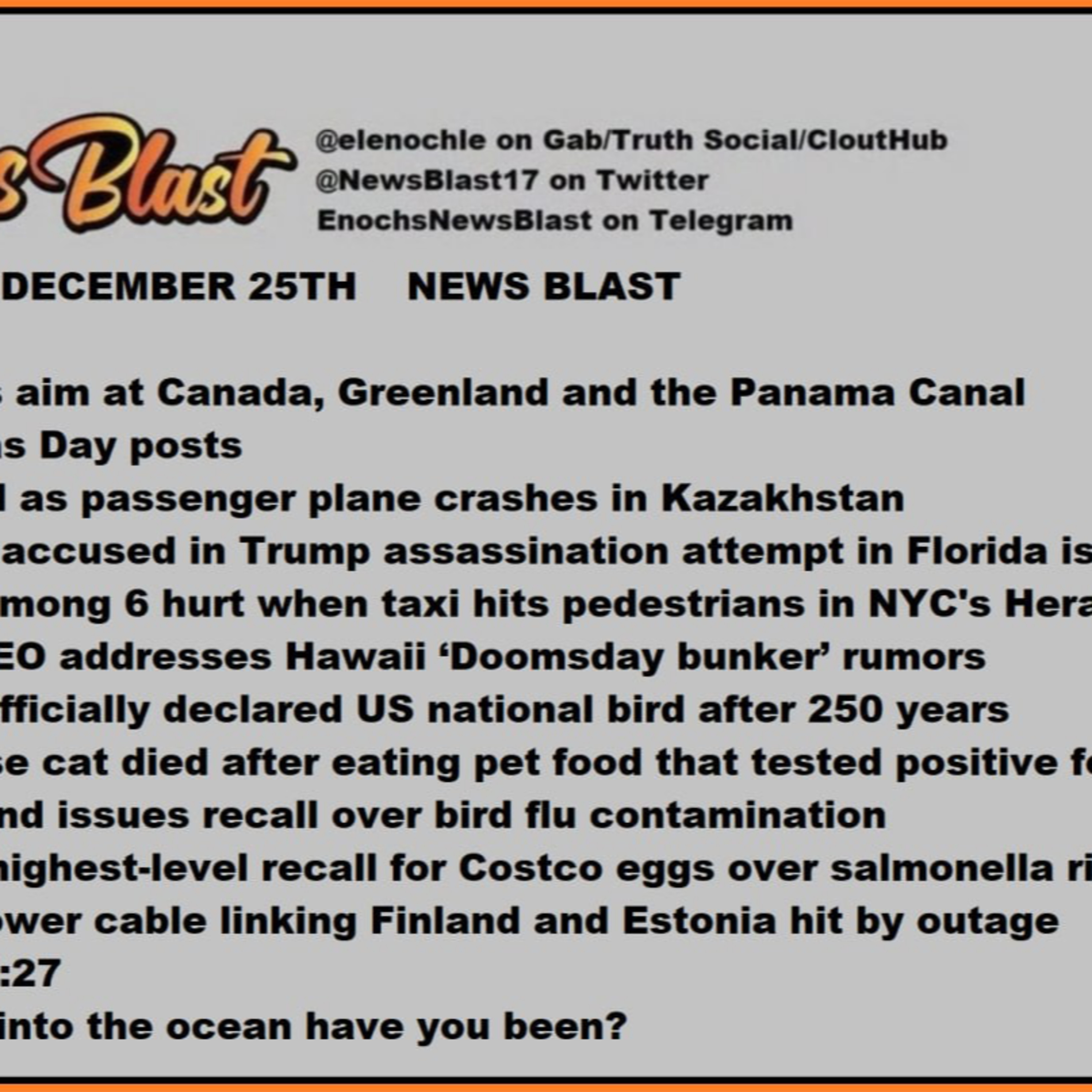 Wednesday, December 25, 2024 News Blast episode artwork