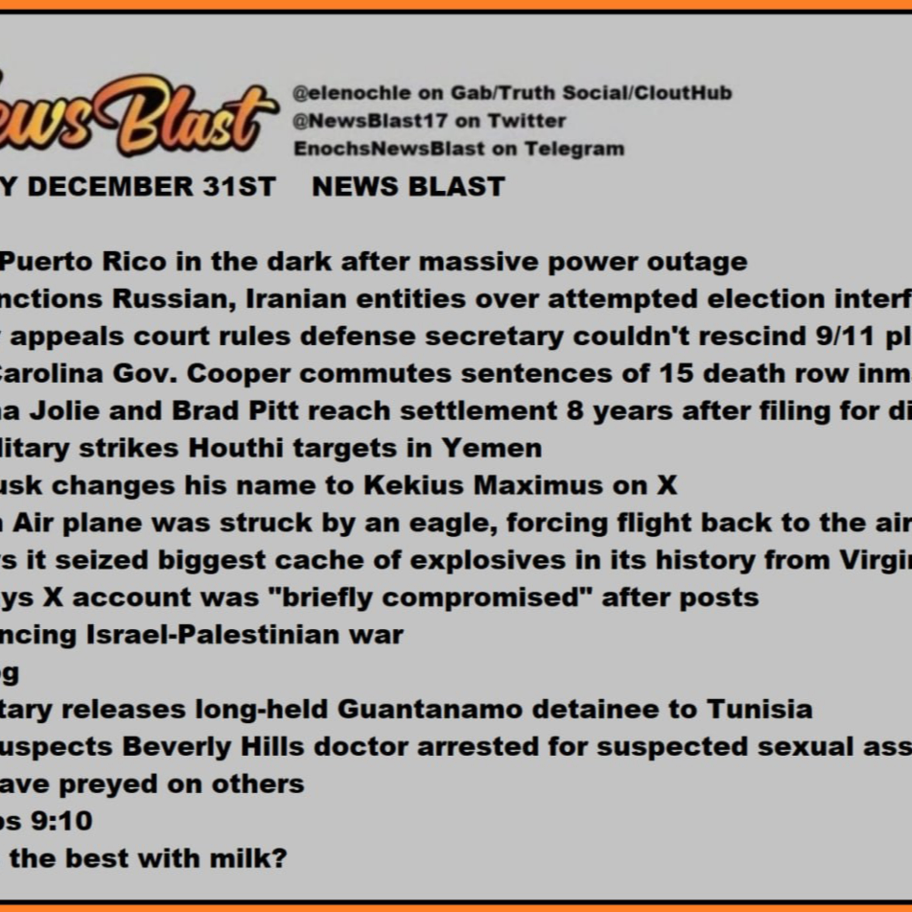 Tuesday December 31, 2024 News Blast episode artwork