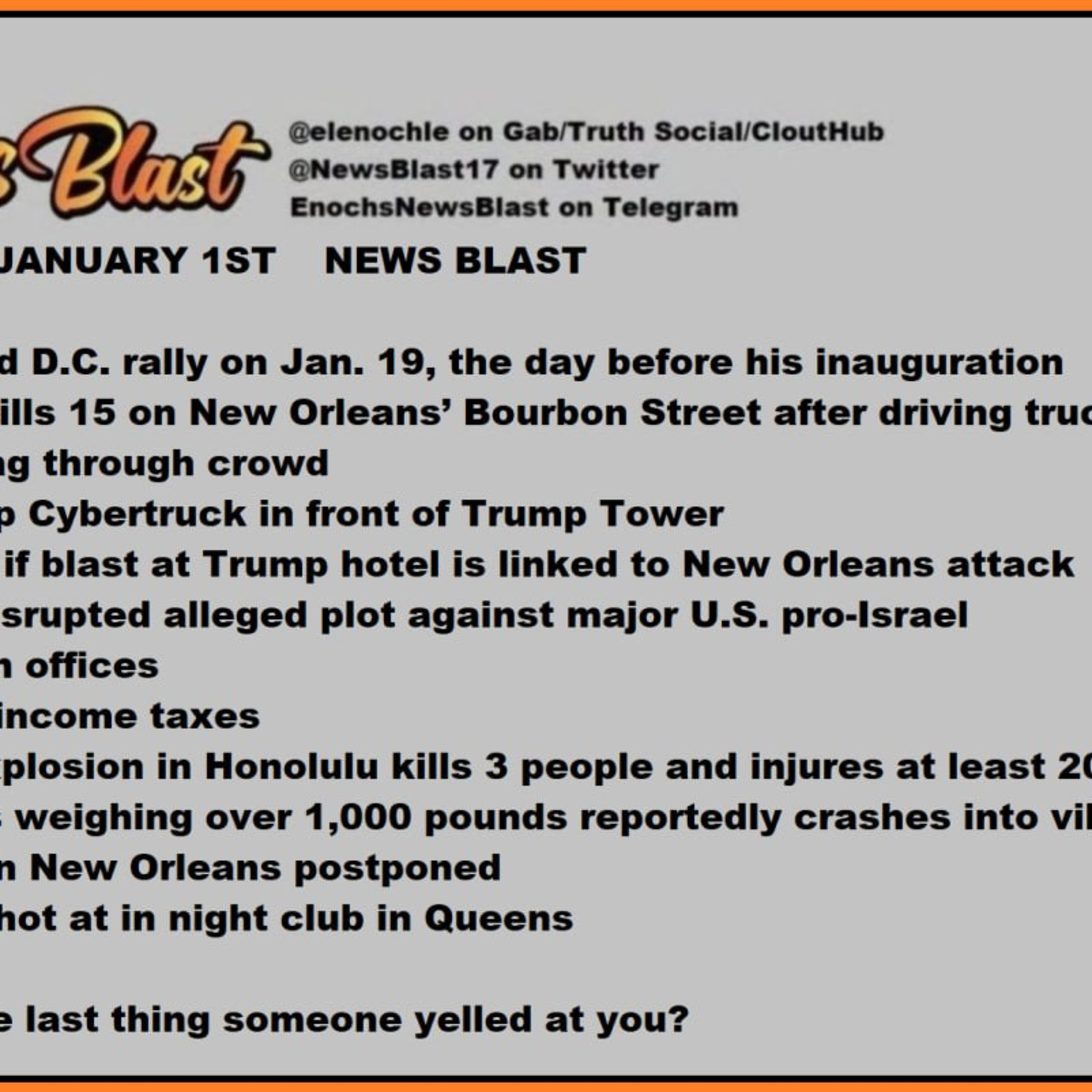 Wednesday, January 1, 2025 News Blast episode artwork