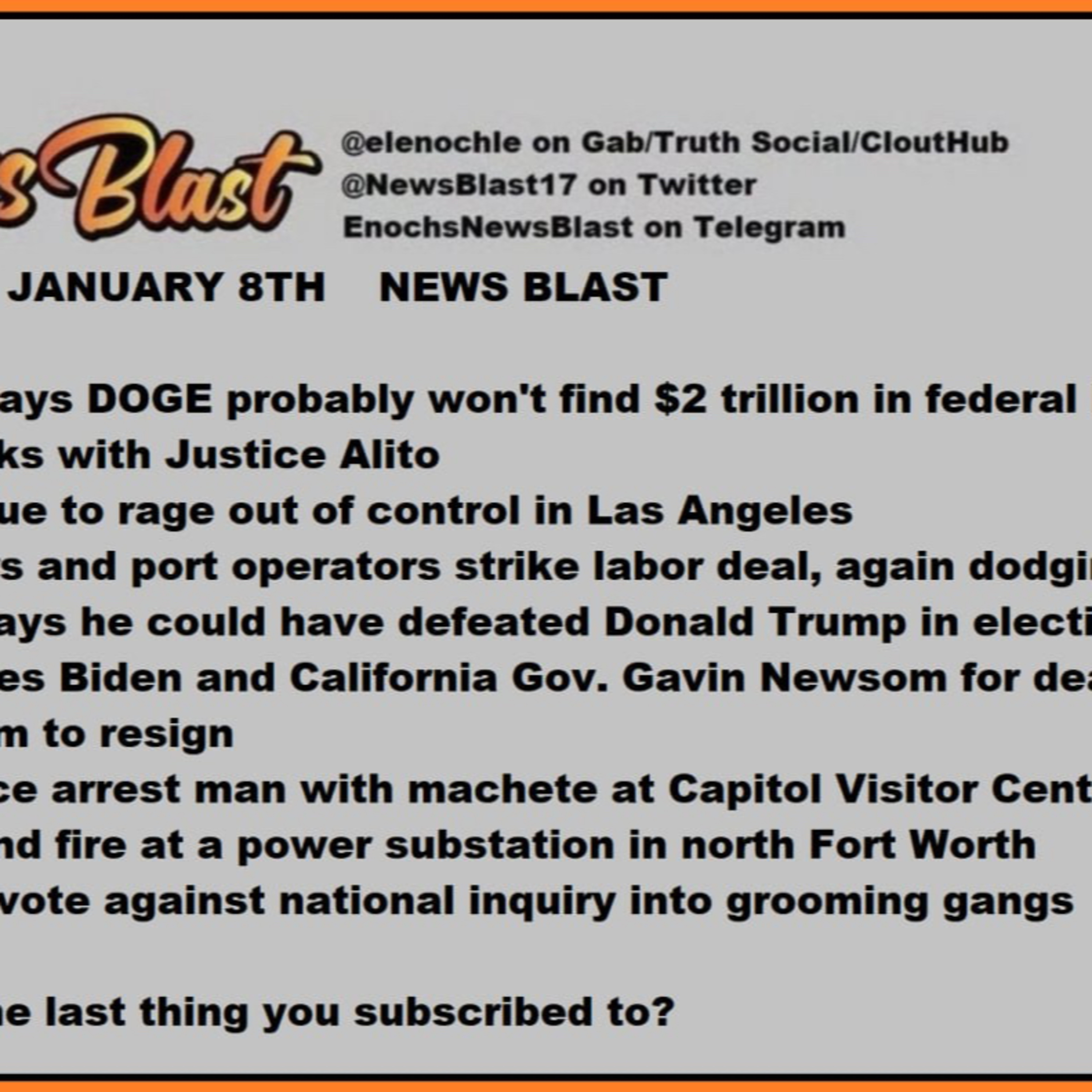 Wednesday, January 8, 2025 News Blast episode artwork
