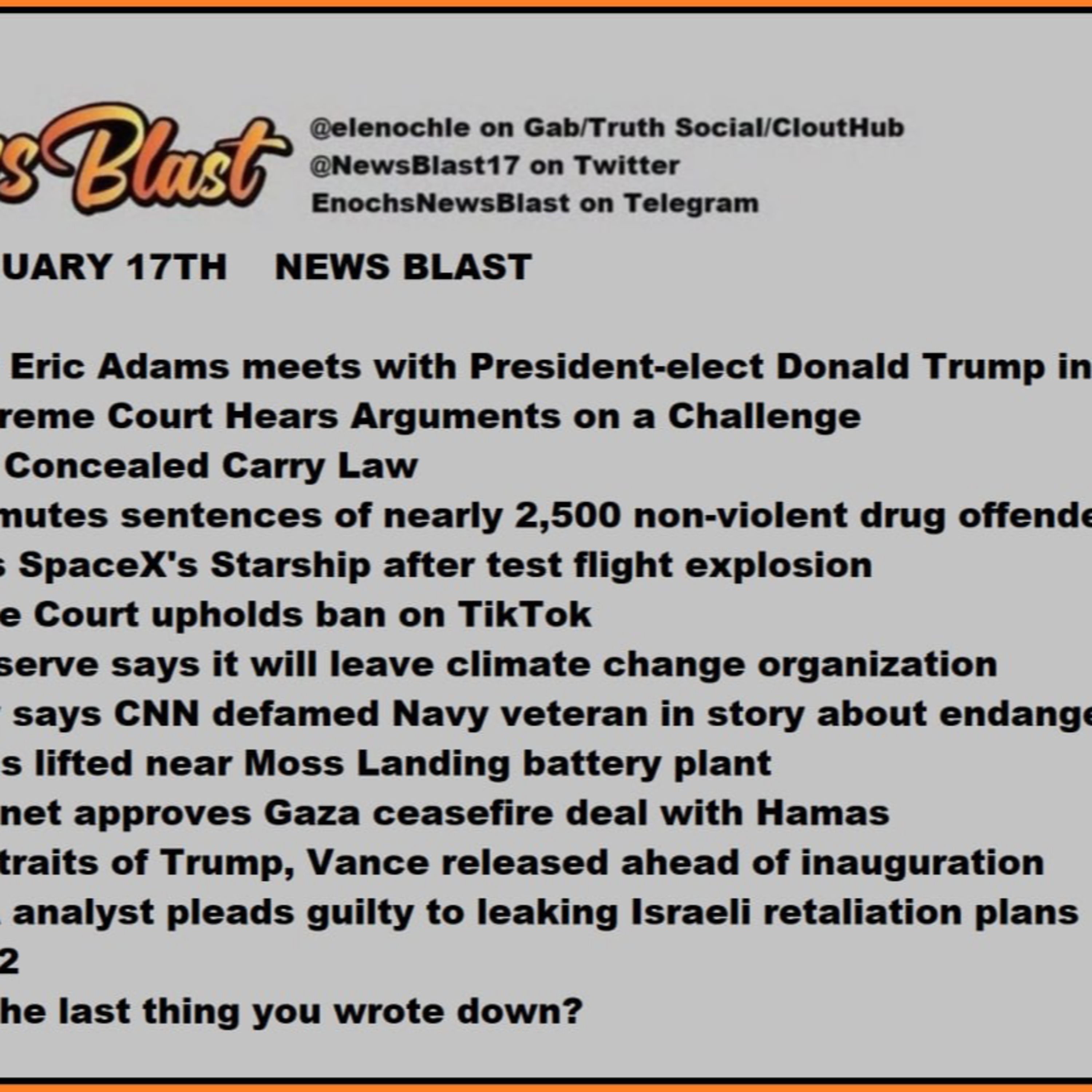Friday. January 17, 2025 News Blast episode artwork