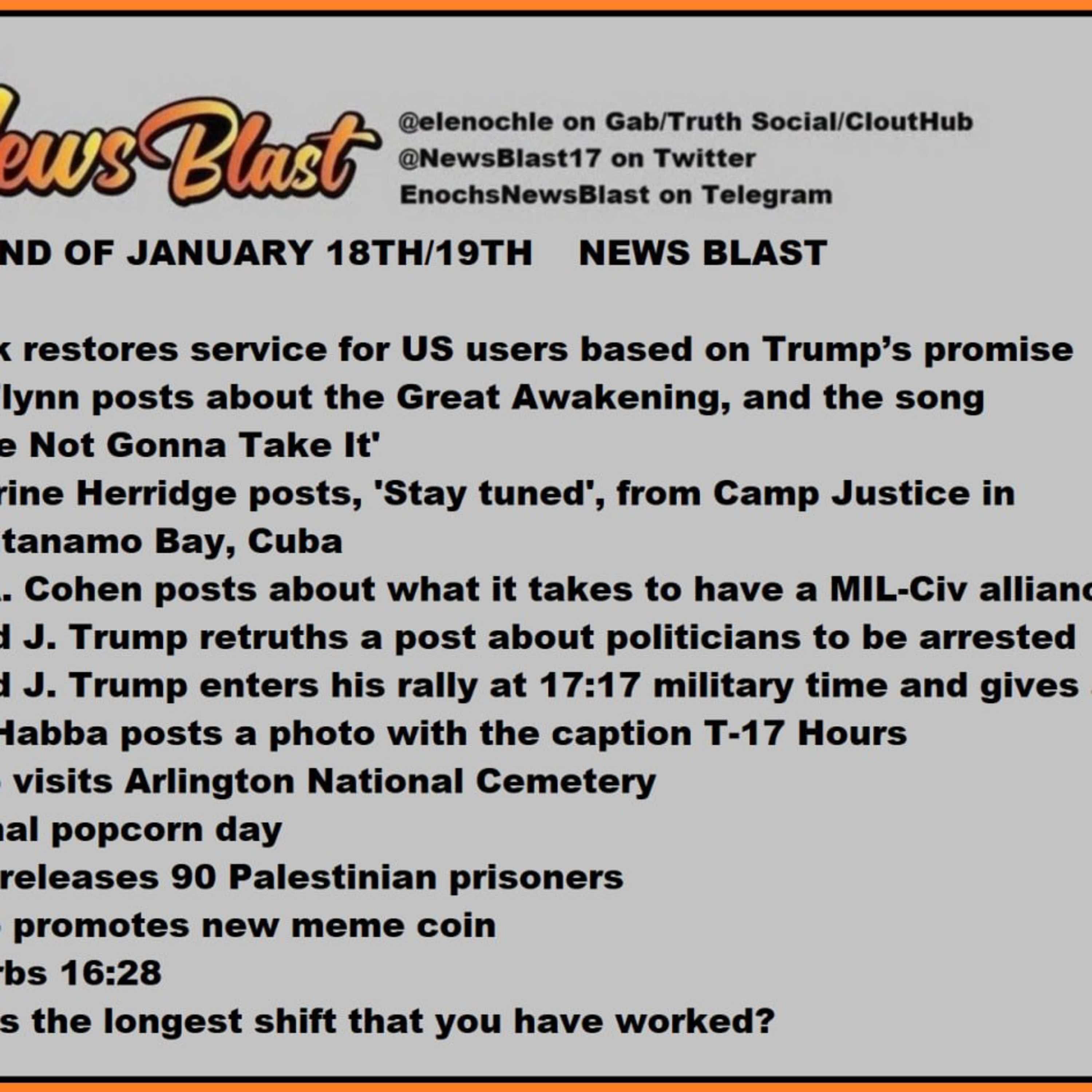Weekend of January 18/19, 2025 News Blast  episode artwork