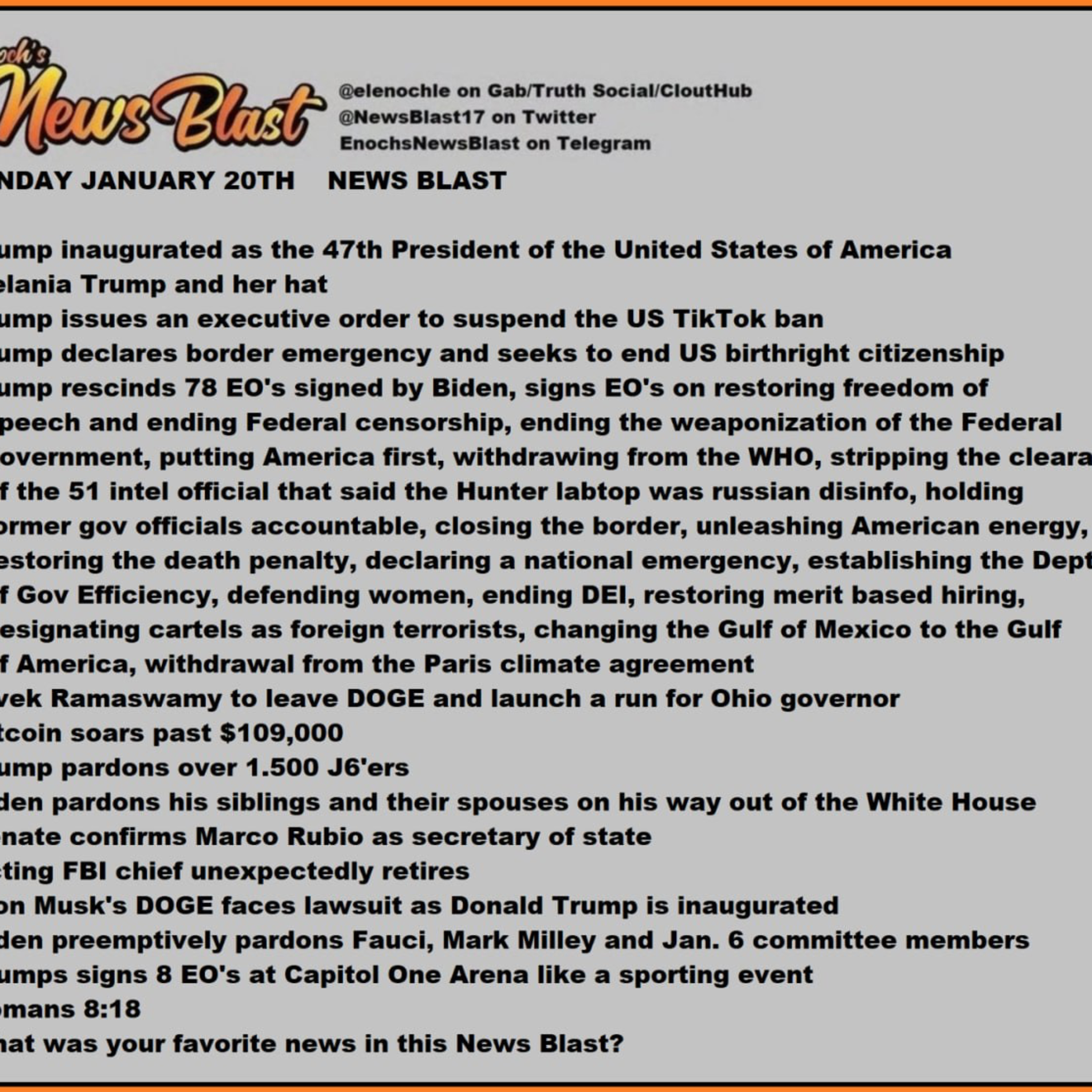 Monday January 20, 2025 News Blast  episode artwork