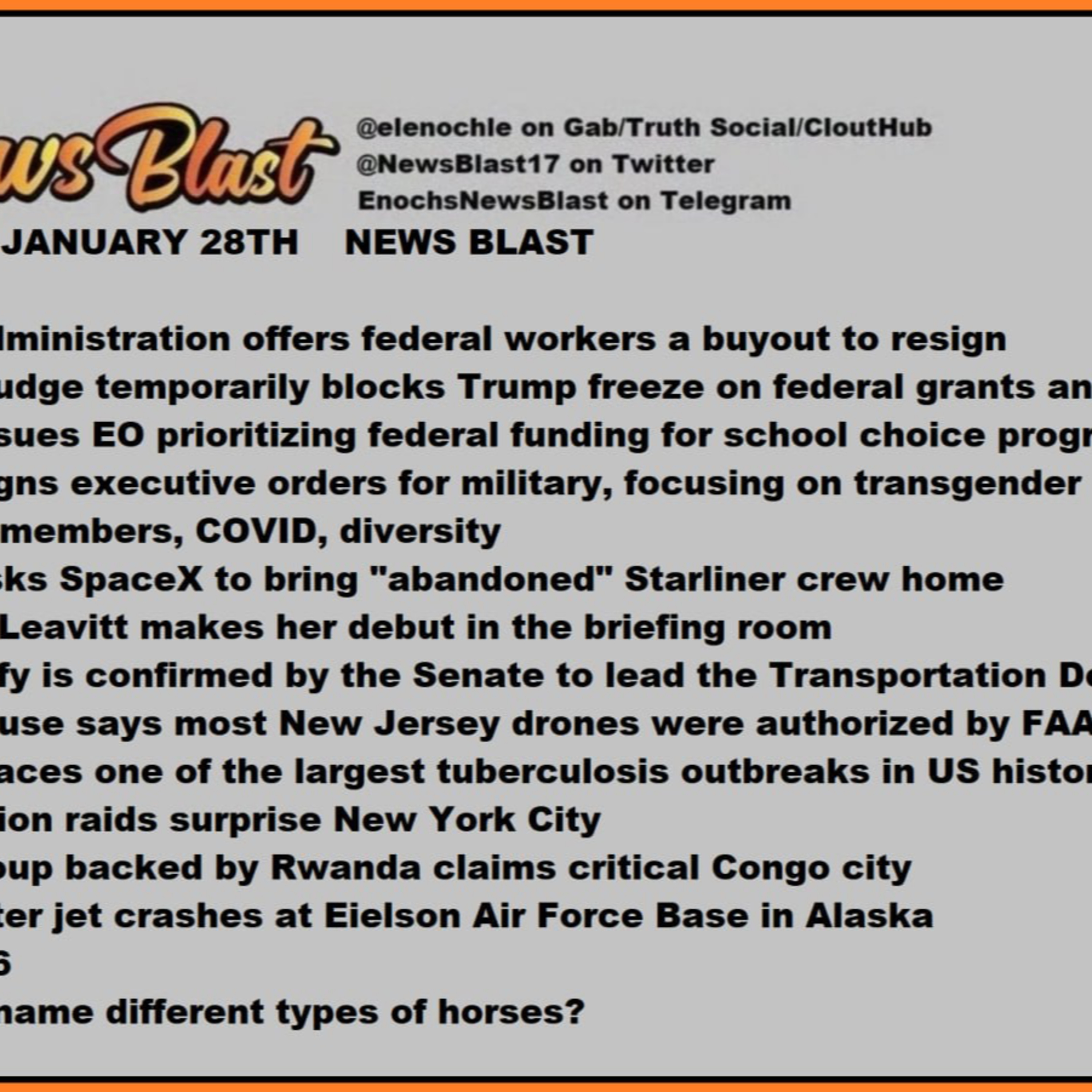 Tuesday January 28, 2025 News Blast  episode artwork