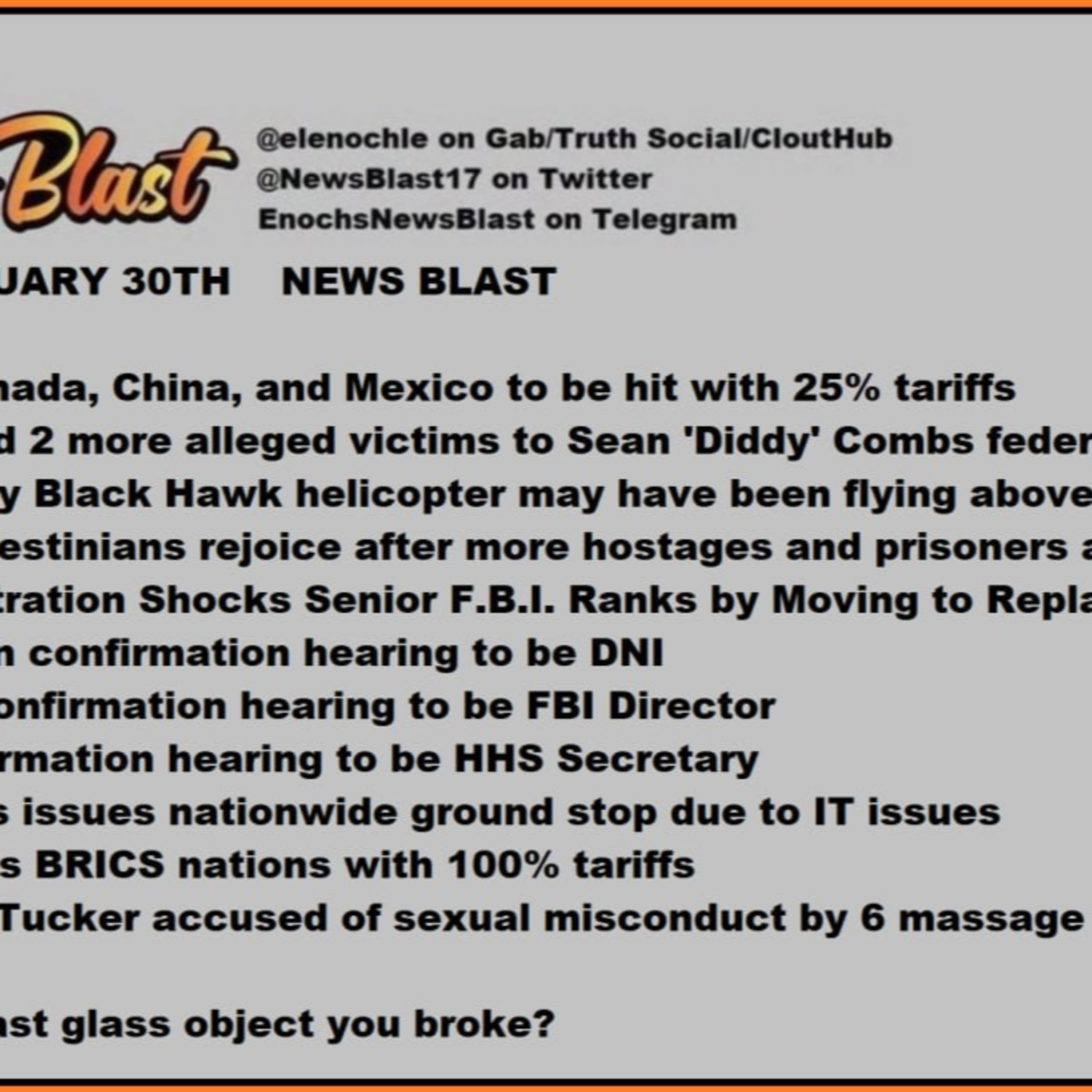 Thursday, January 30, 2025 News Blast