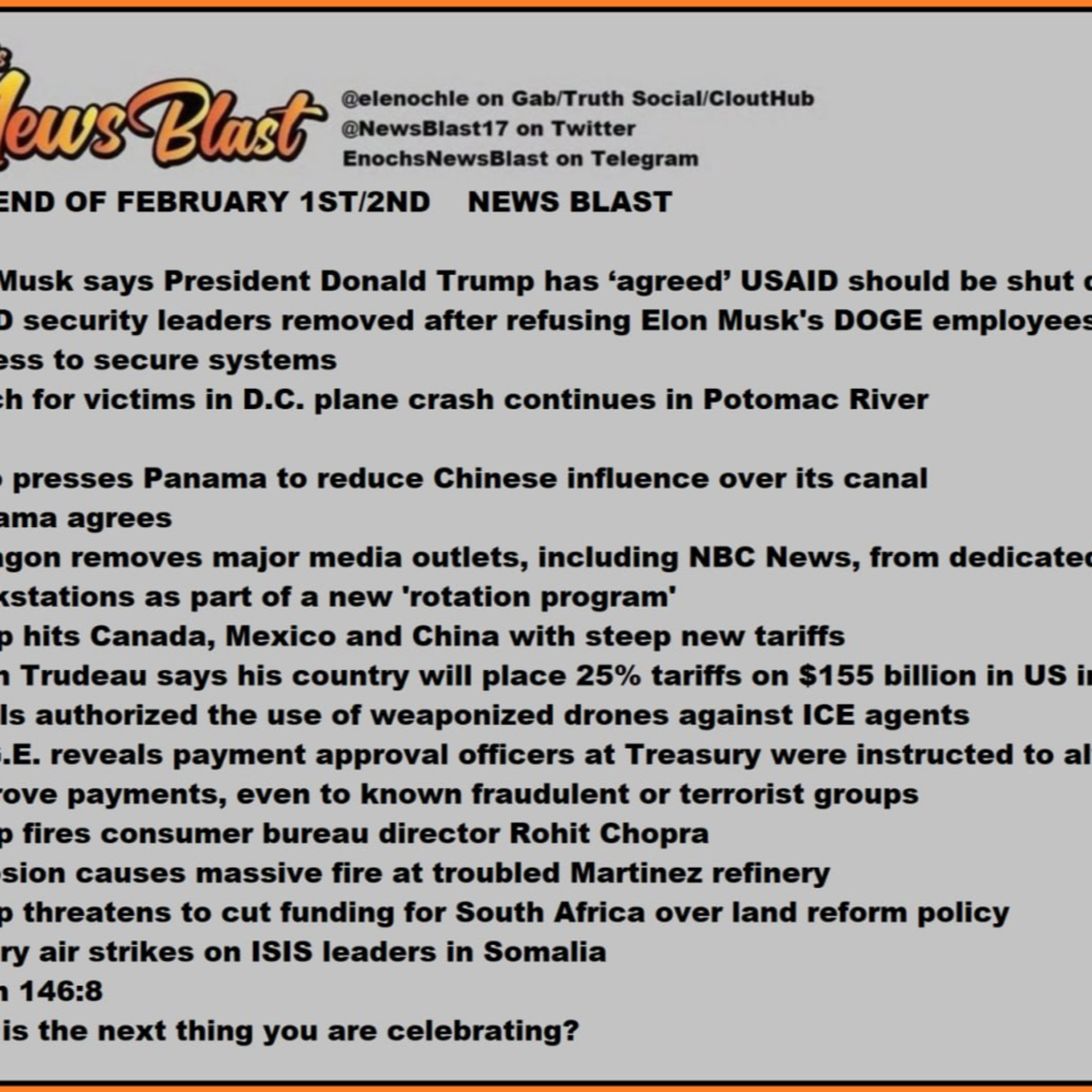 Weekend of February 1/2 2025 News Blast episode artwork