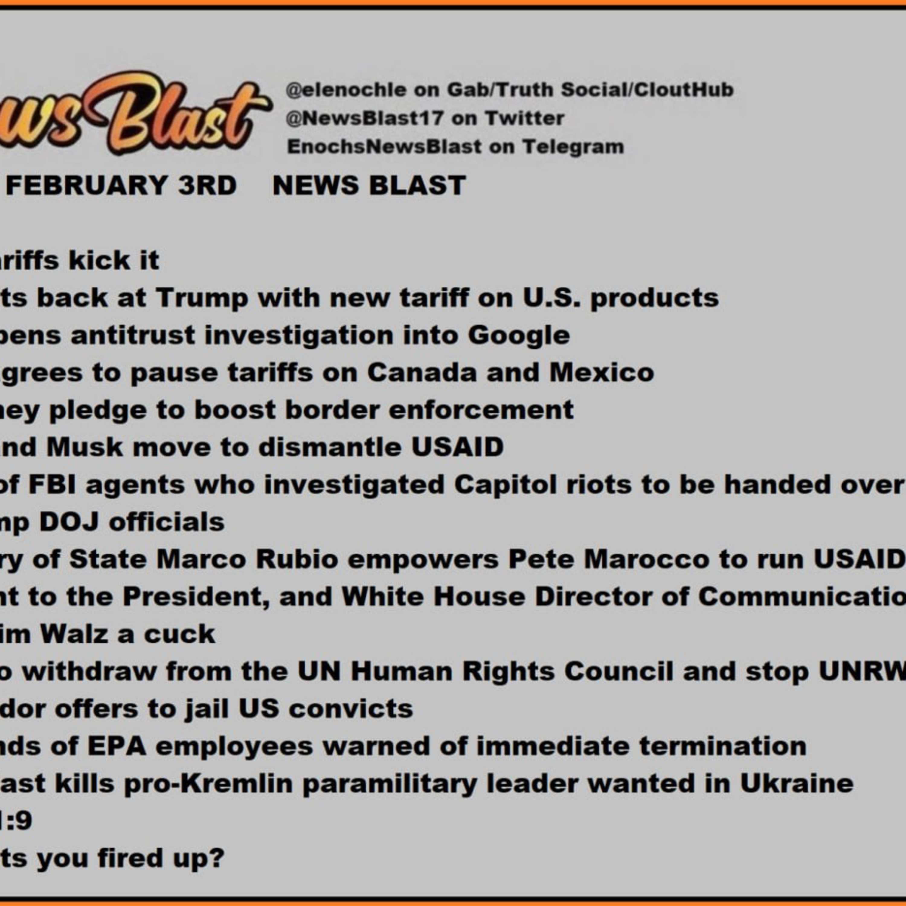 Monday Febuary 3, 2025 News Blast  episode artwork