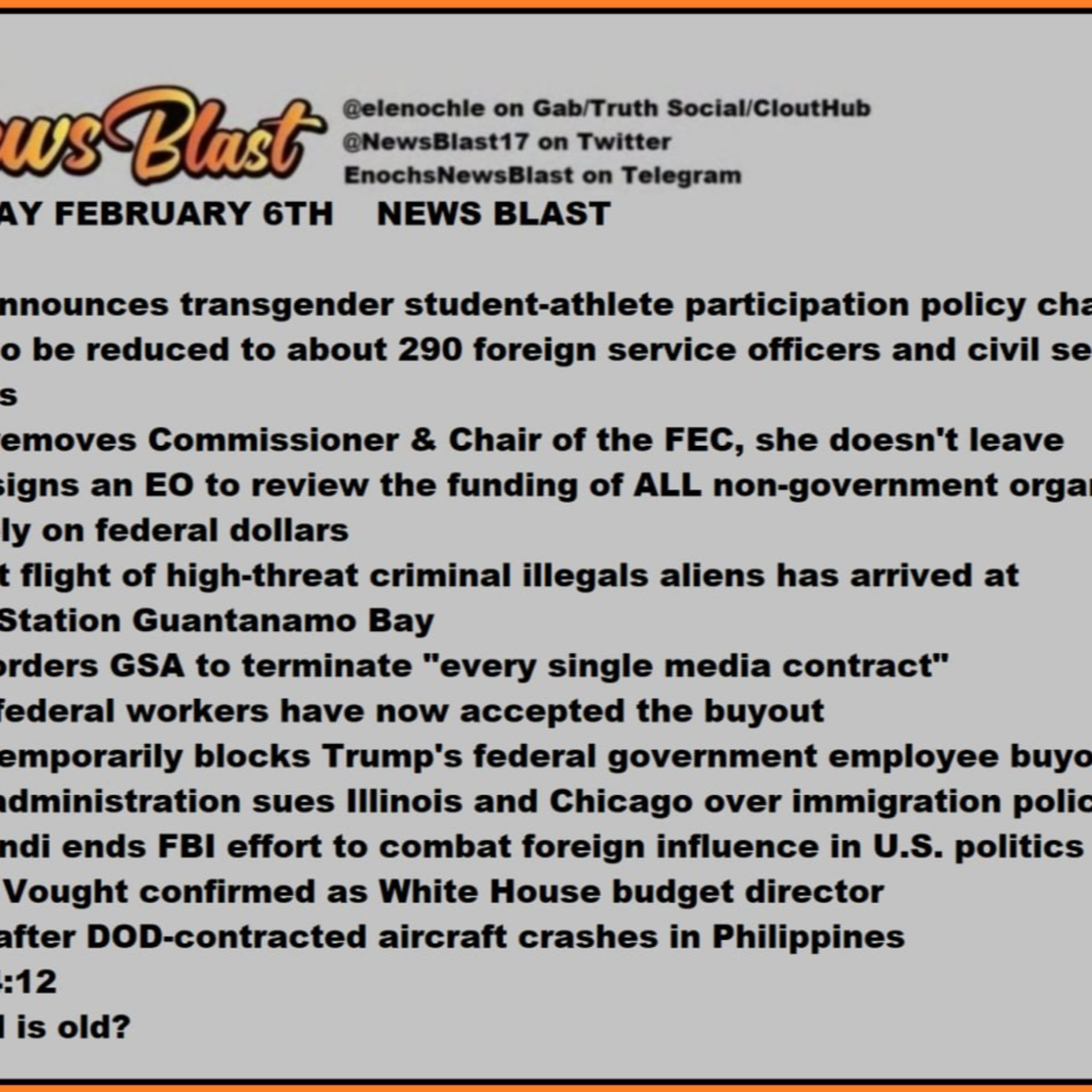 Thursday Febuary 6, 2025 News Blast  episode artwork