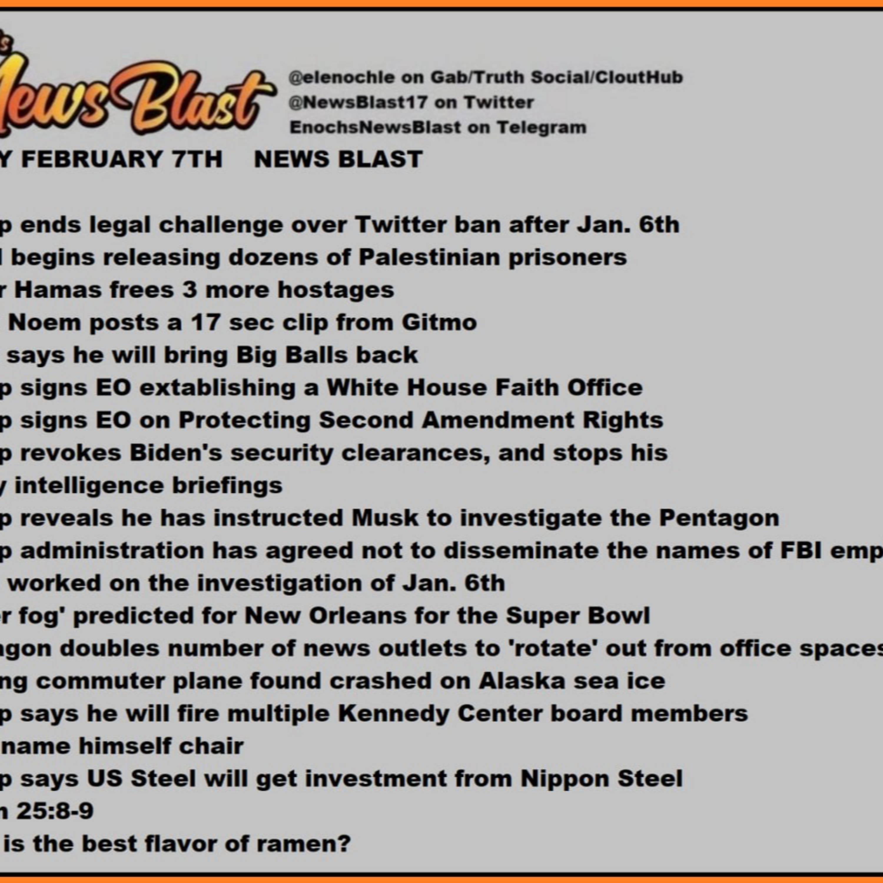Friday, February 7, 2025 News Blast