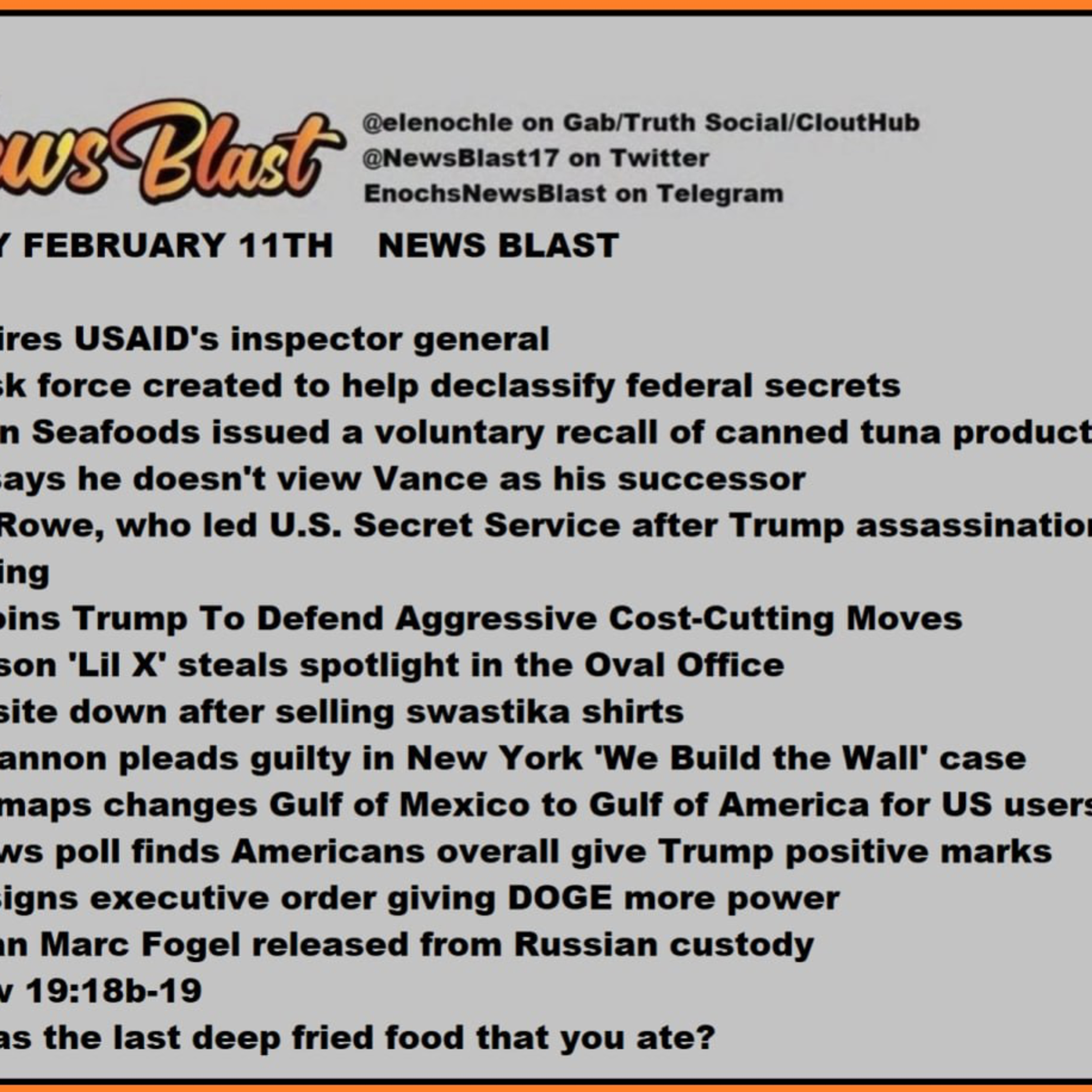 Tuesday, February 11, 2025 News Blast episode artwork