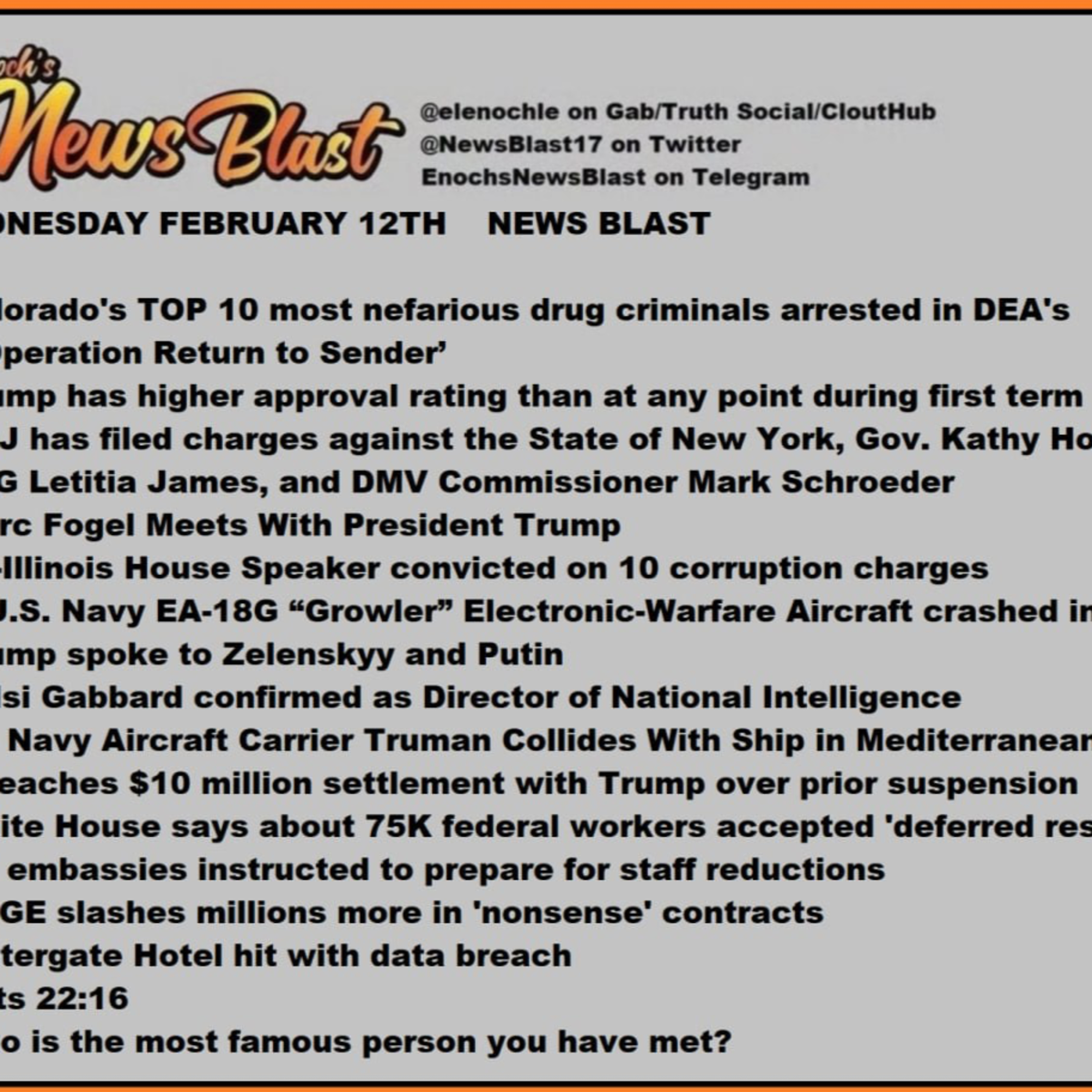 Wednesday, February 12, 2025 News Blast episode artwork