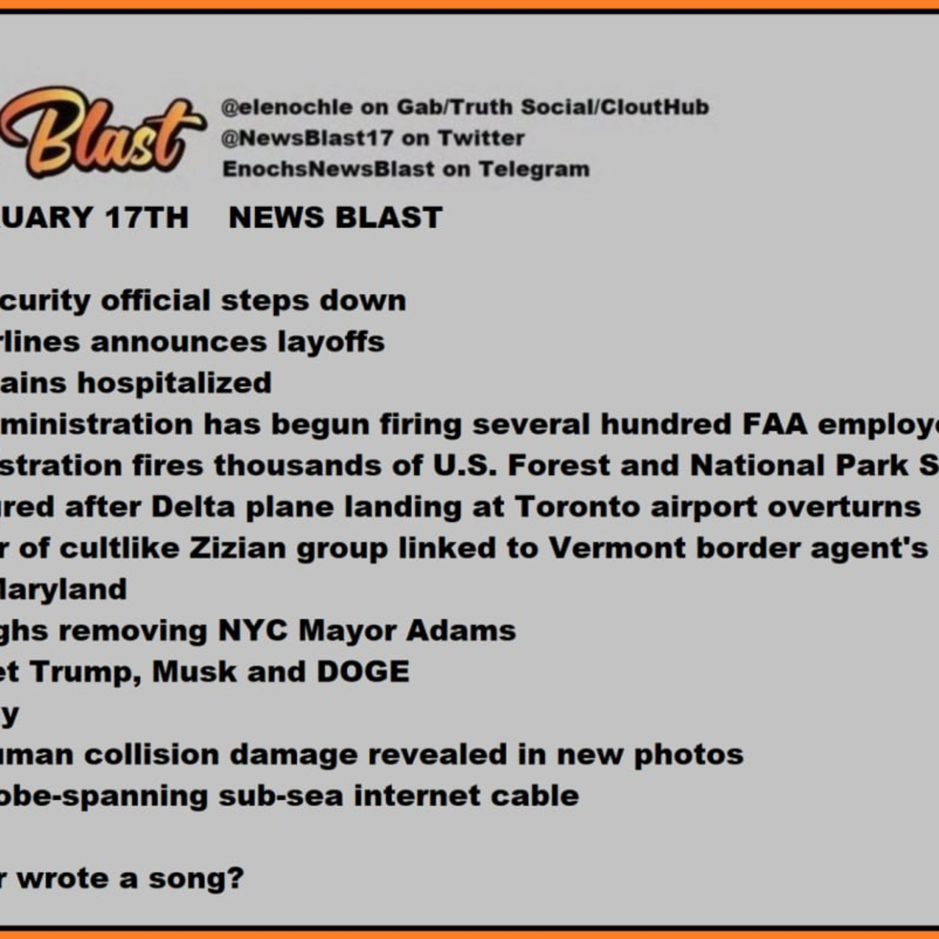 Monday February 17,2025 News Blast  episode artwork