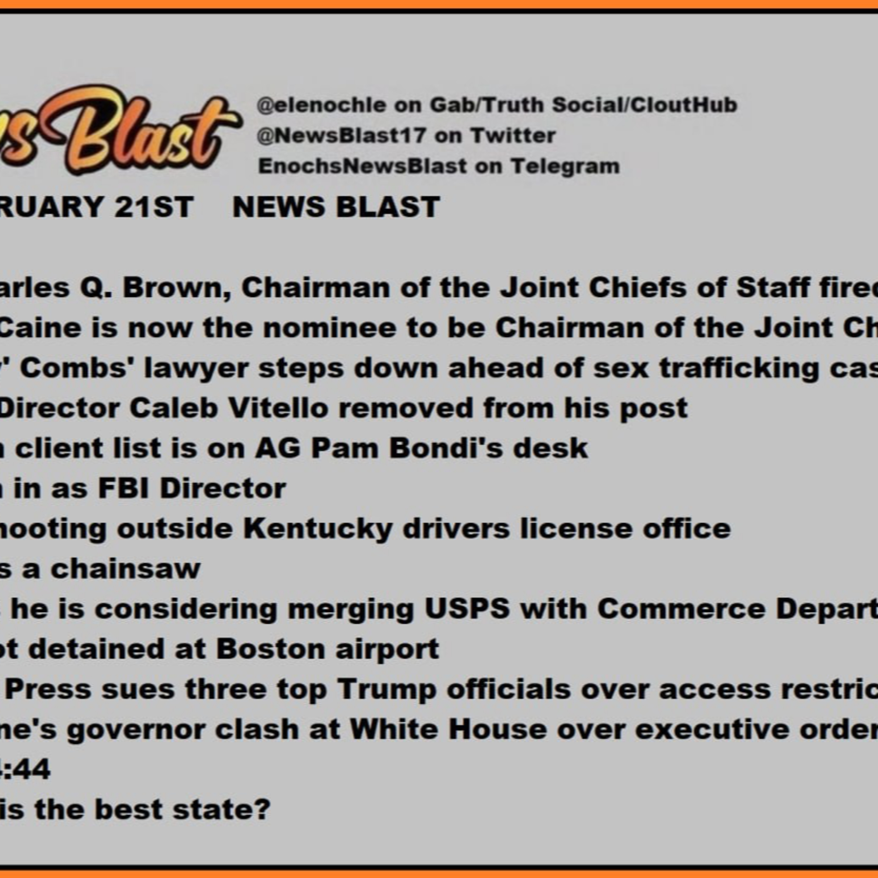 Friday February 21, 2025 News Blast  episode artwork