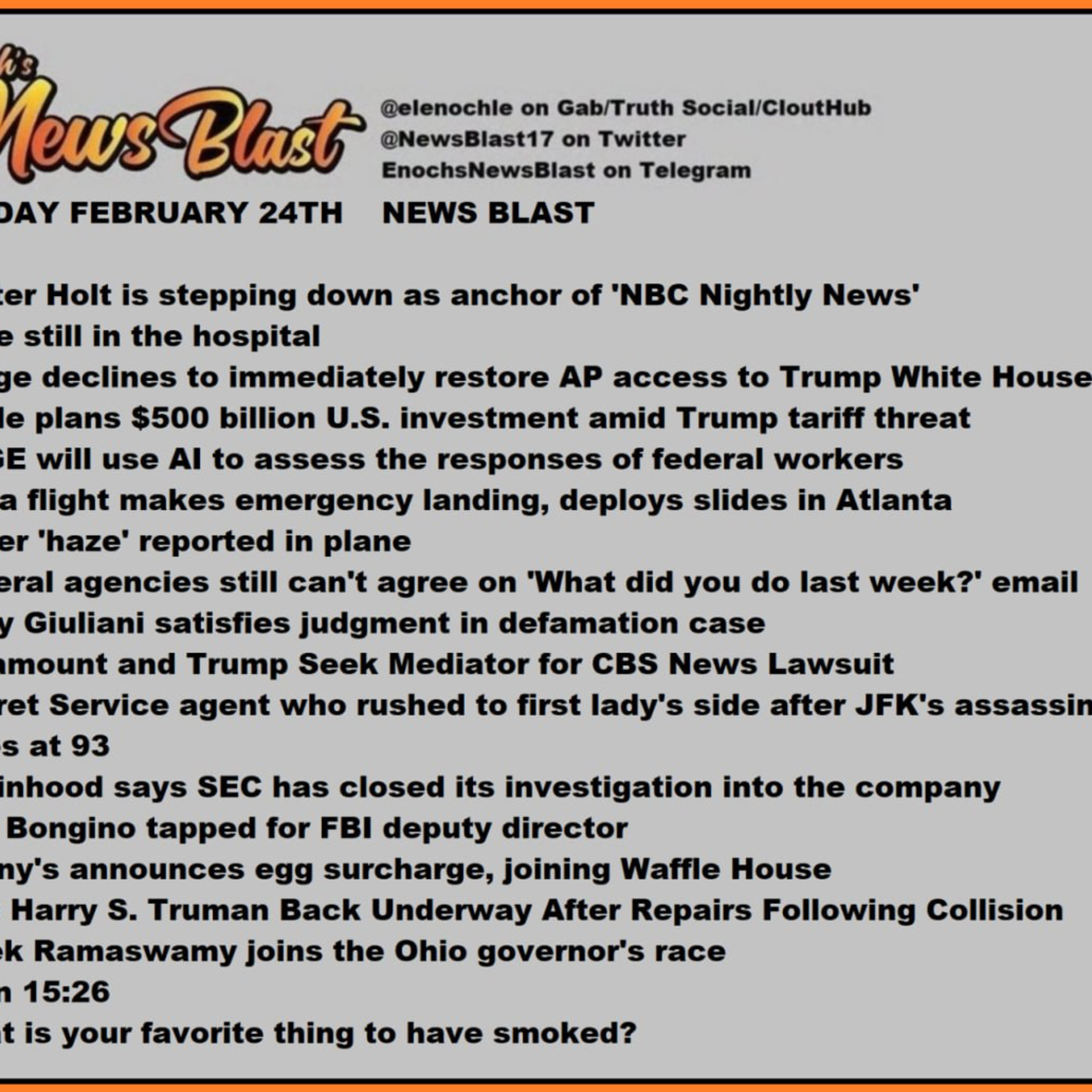 Monday February 24,2025 News Blast episode artwork