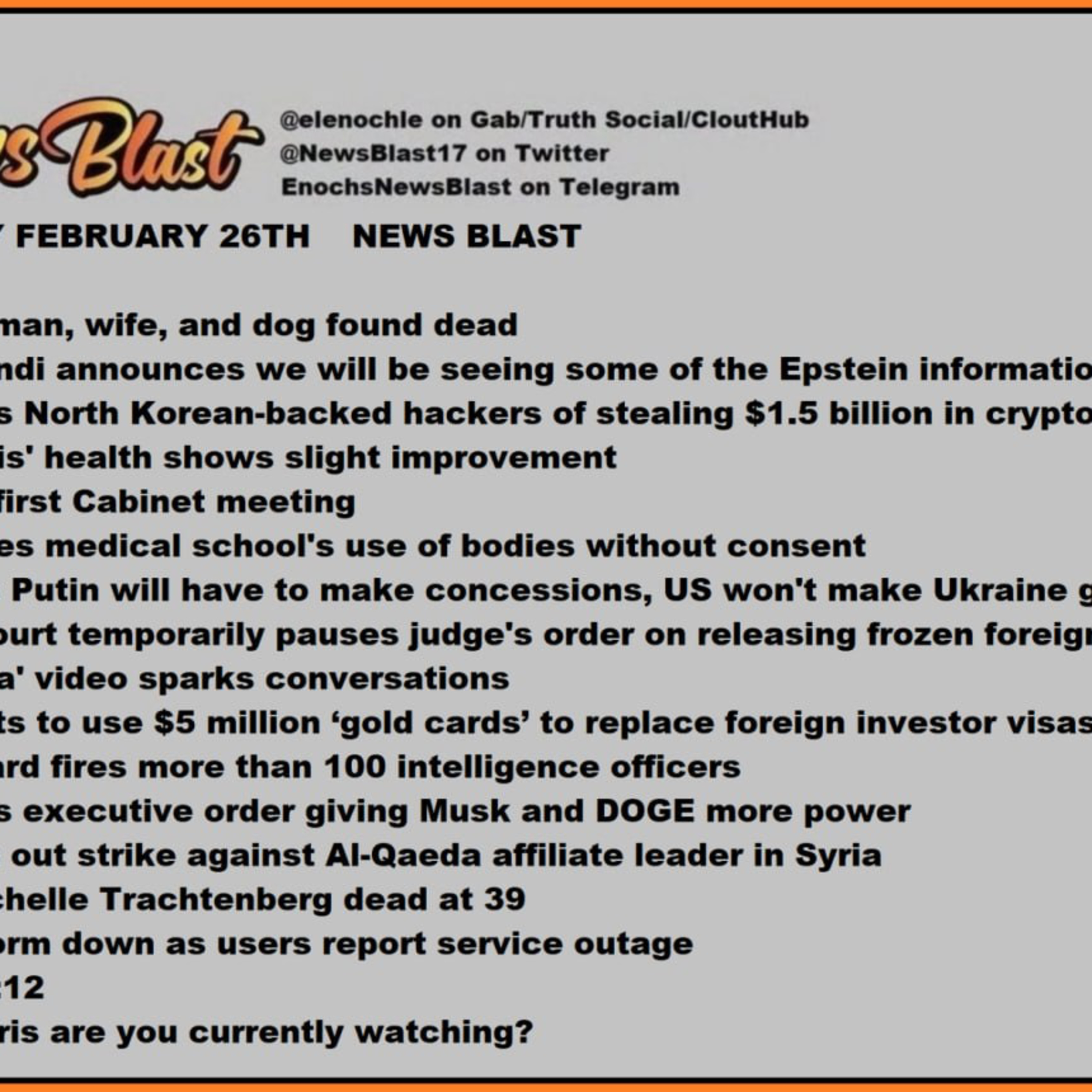 Wednesday, February 26, 2025 News Blast  episode artwork