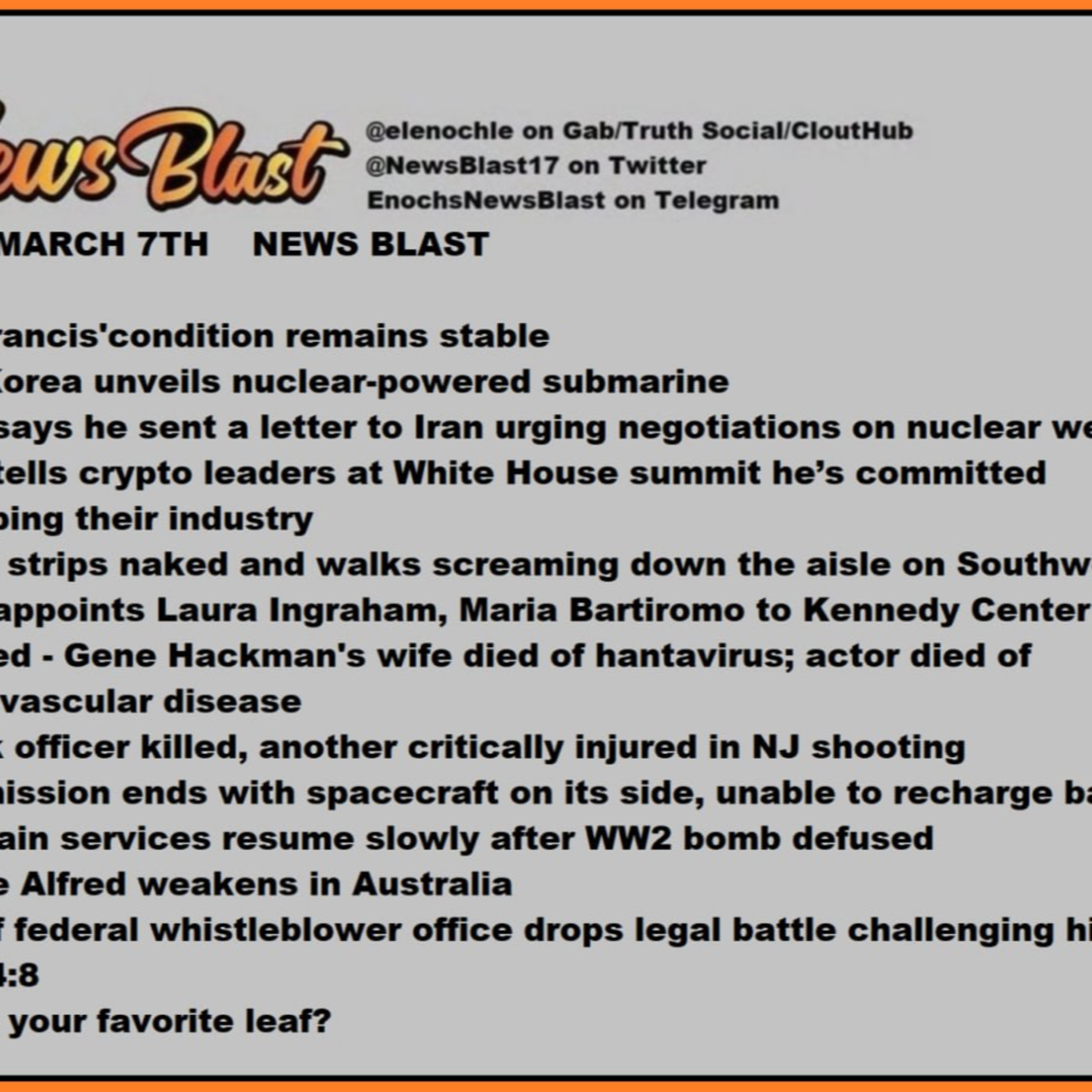 Friday, March 7, 2025 News Blast  episode artwork
