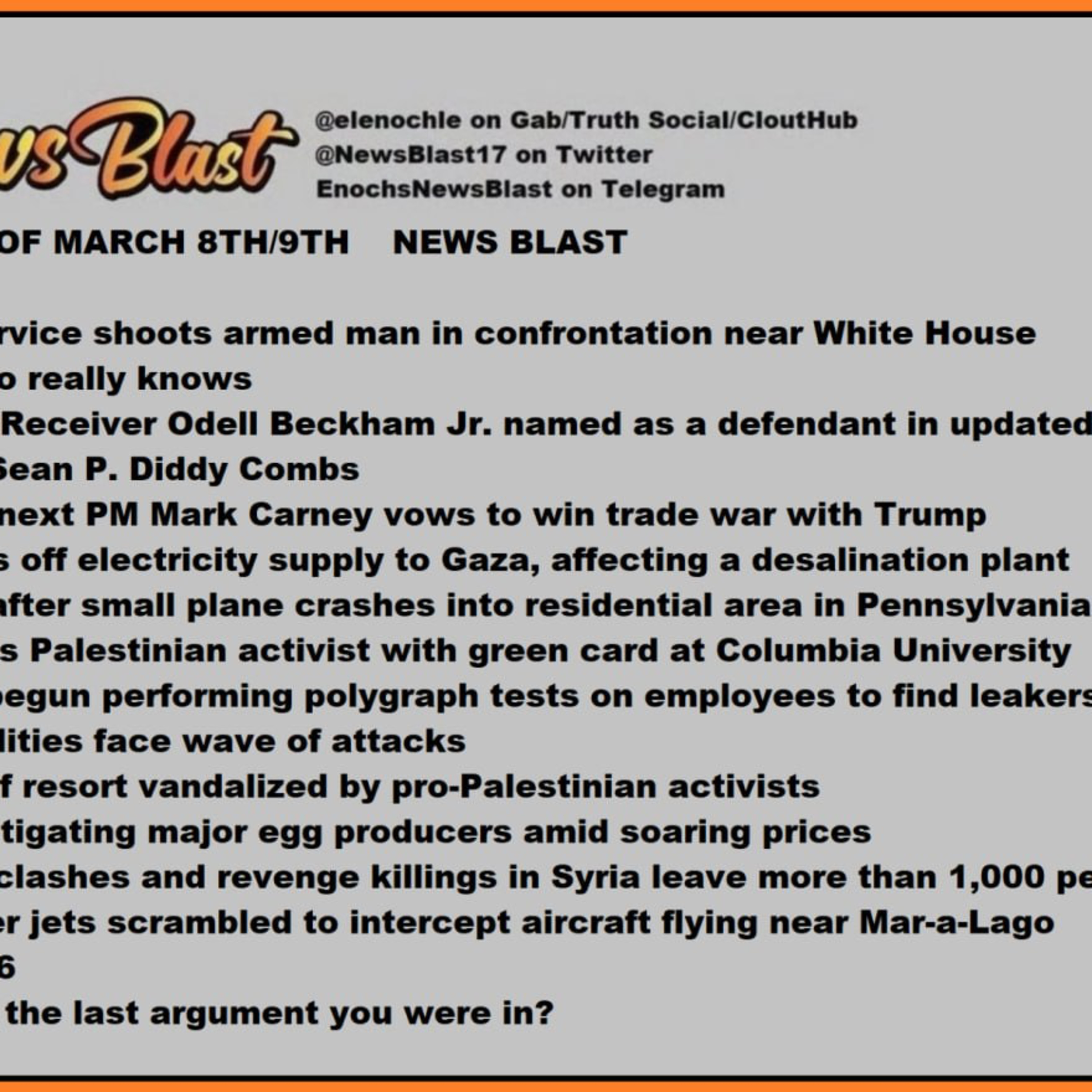 Weekend of March 8/9, 2025 News Blast episode artwork