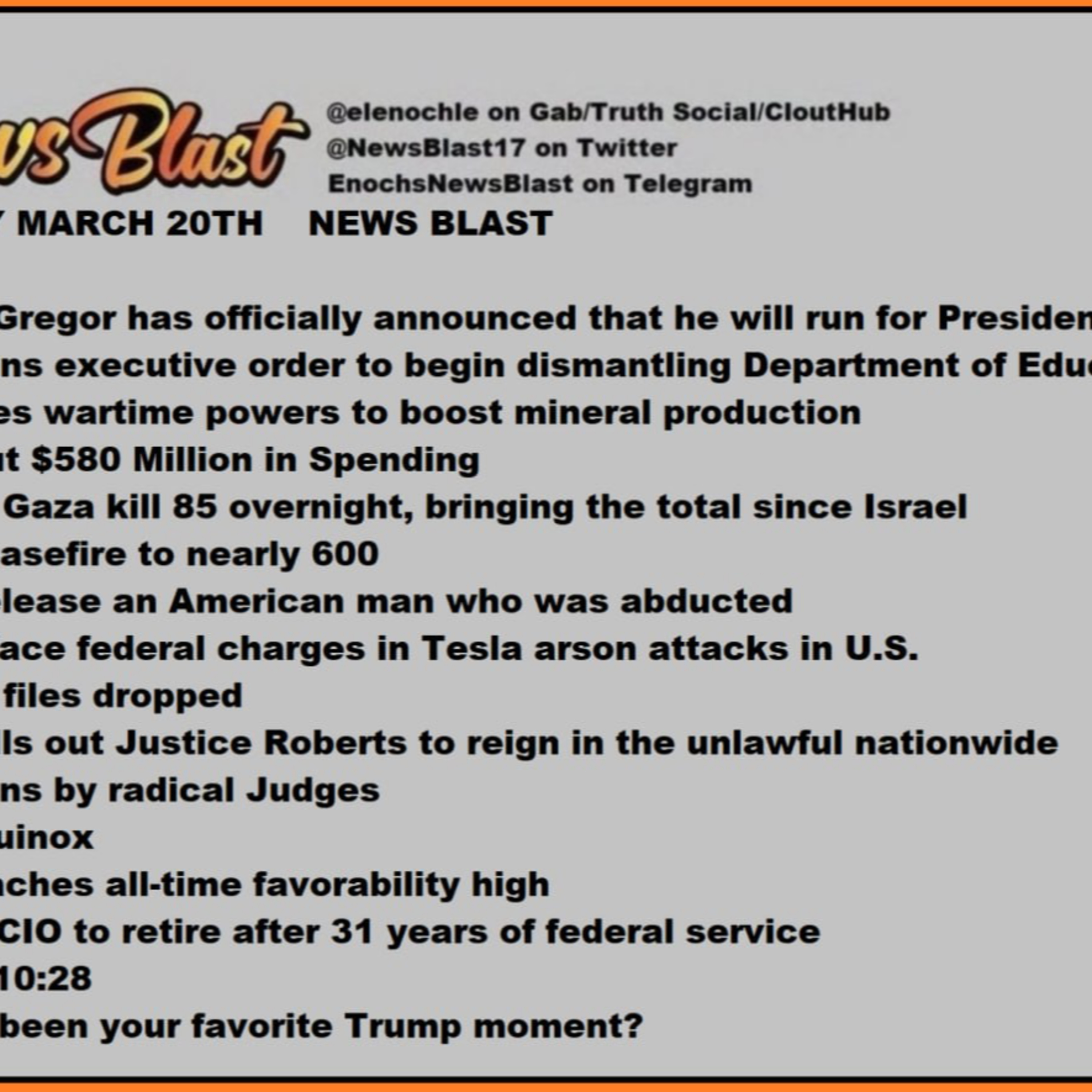 Thursday March 20, 2025 News Blast  episode artwork