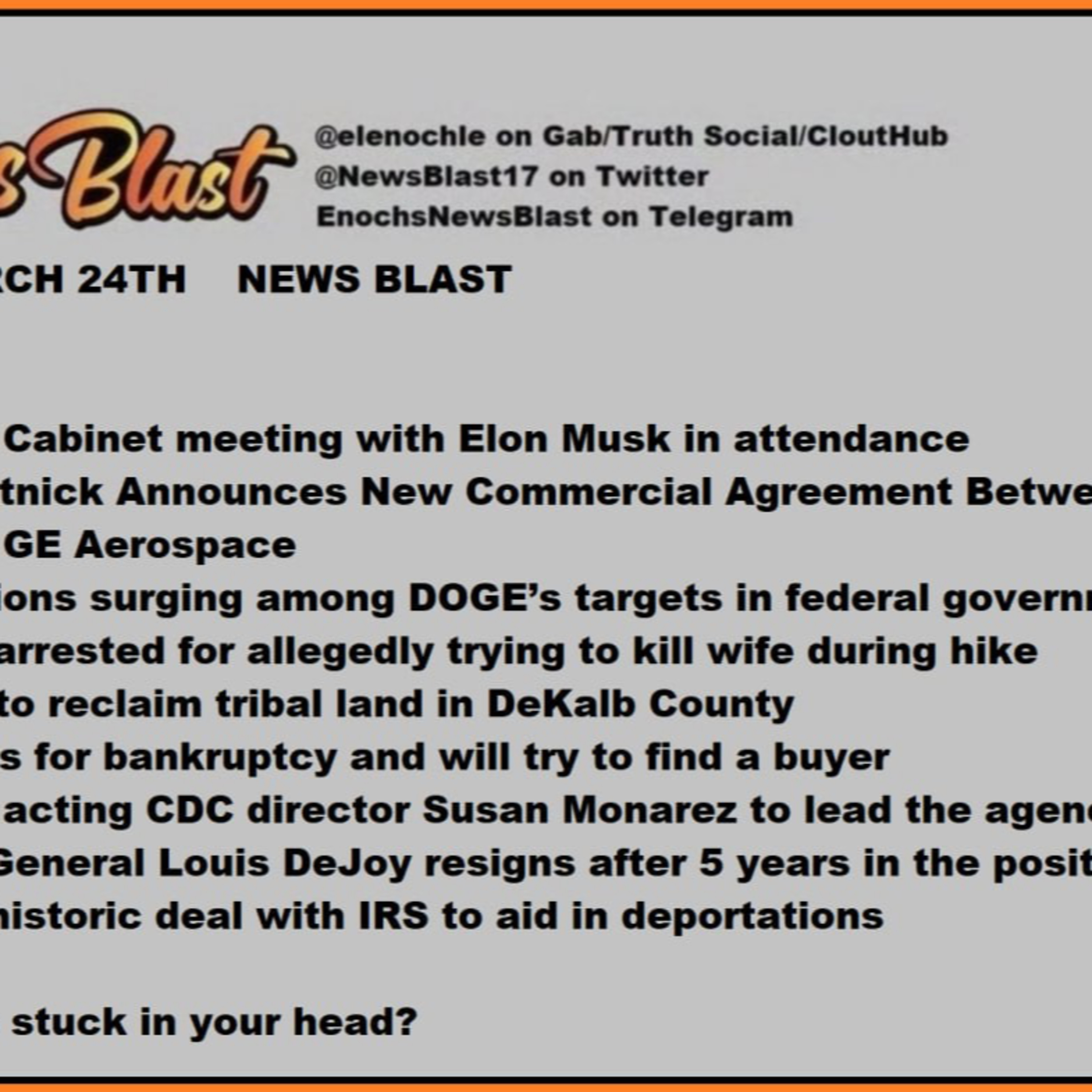 Monday, March 24, 2025 News Blast episode artwork