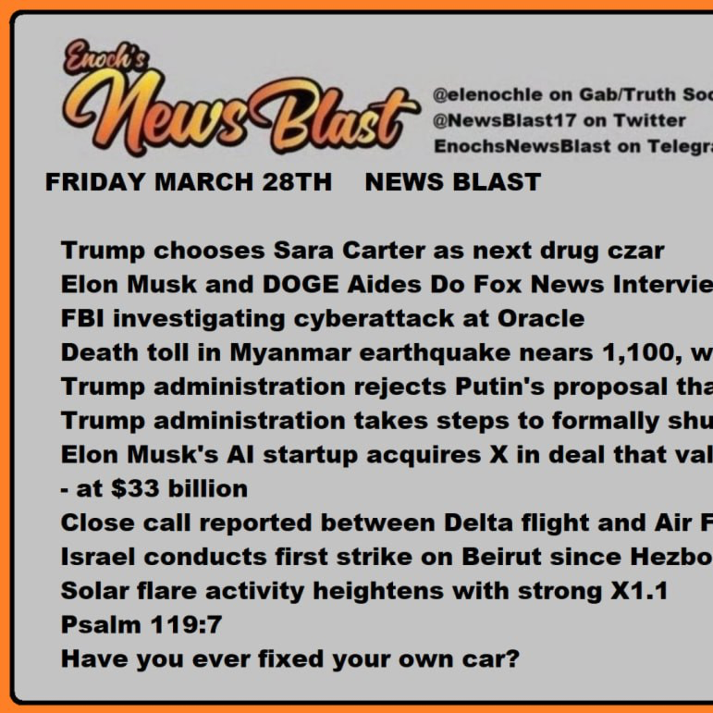 Friday March 28, 2025 News Blast episode artwork