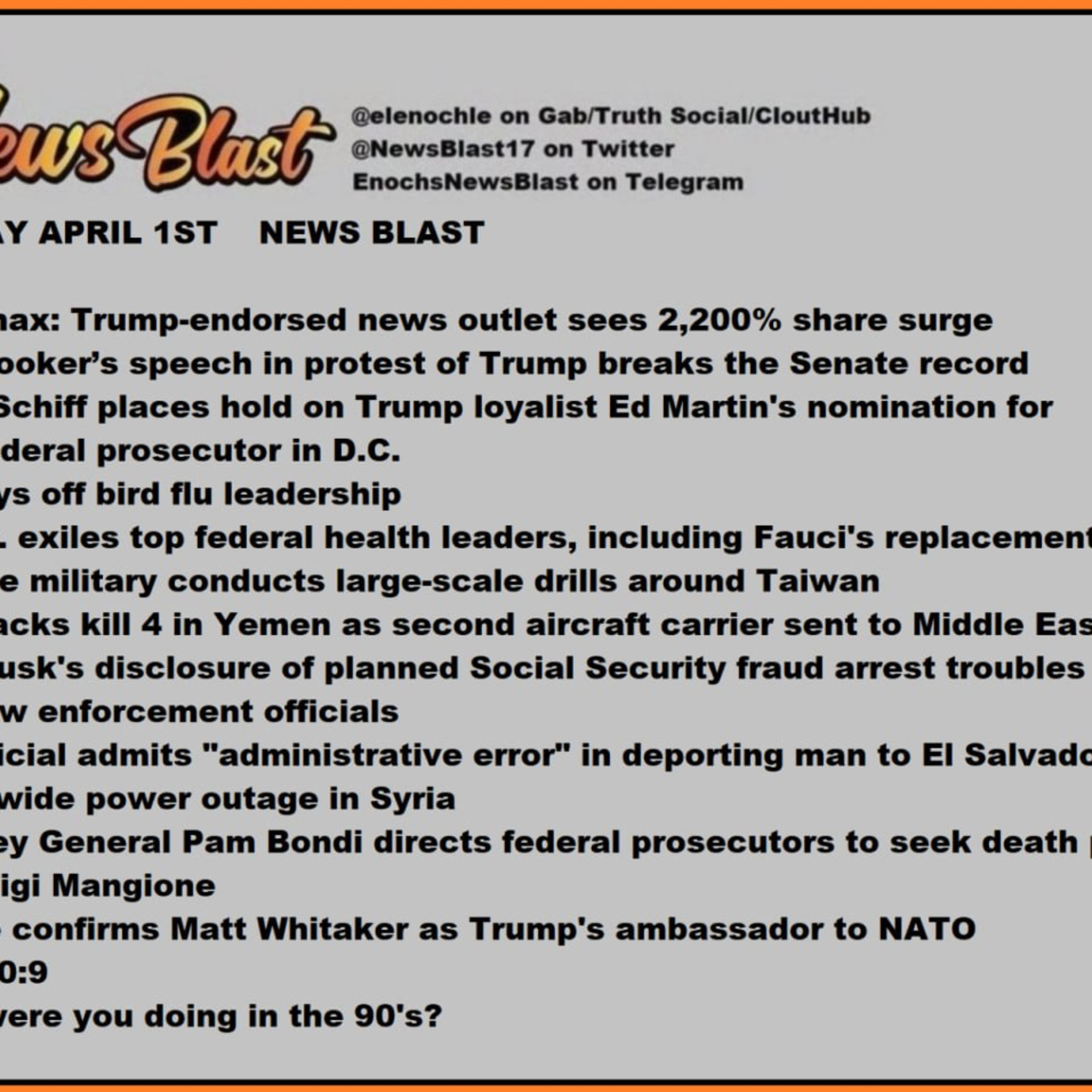 Tuesday April 1, 2025 News Blast episode artwork