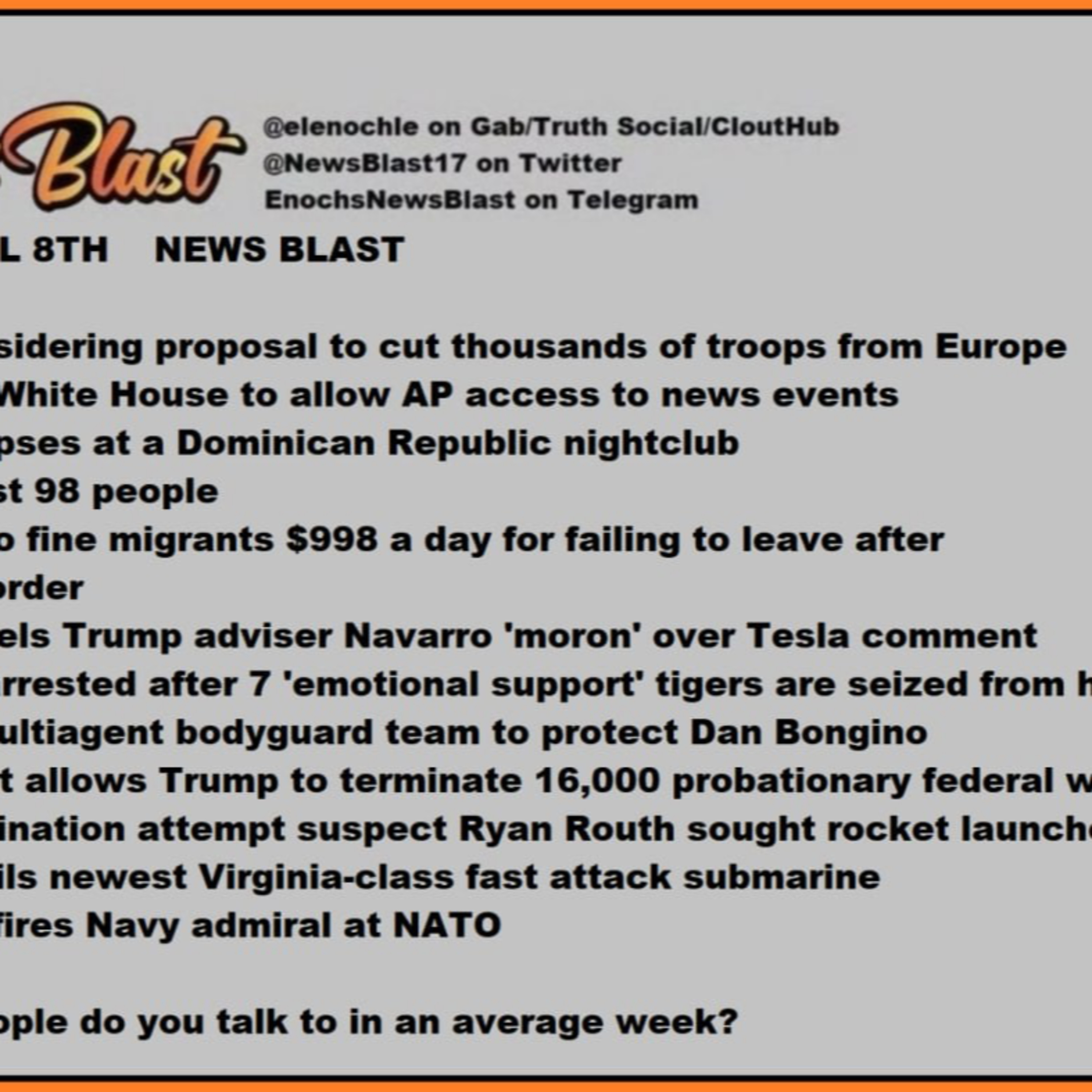 Tuesday, April 8, 2025 News Blast episode artwork