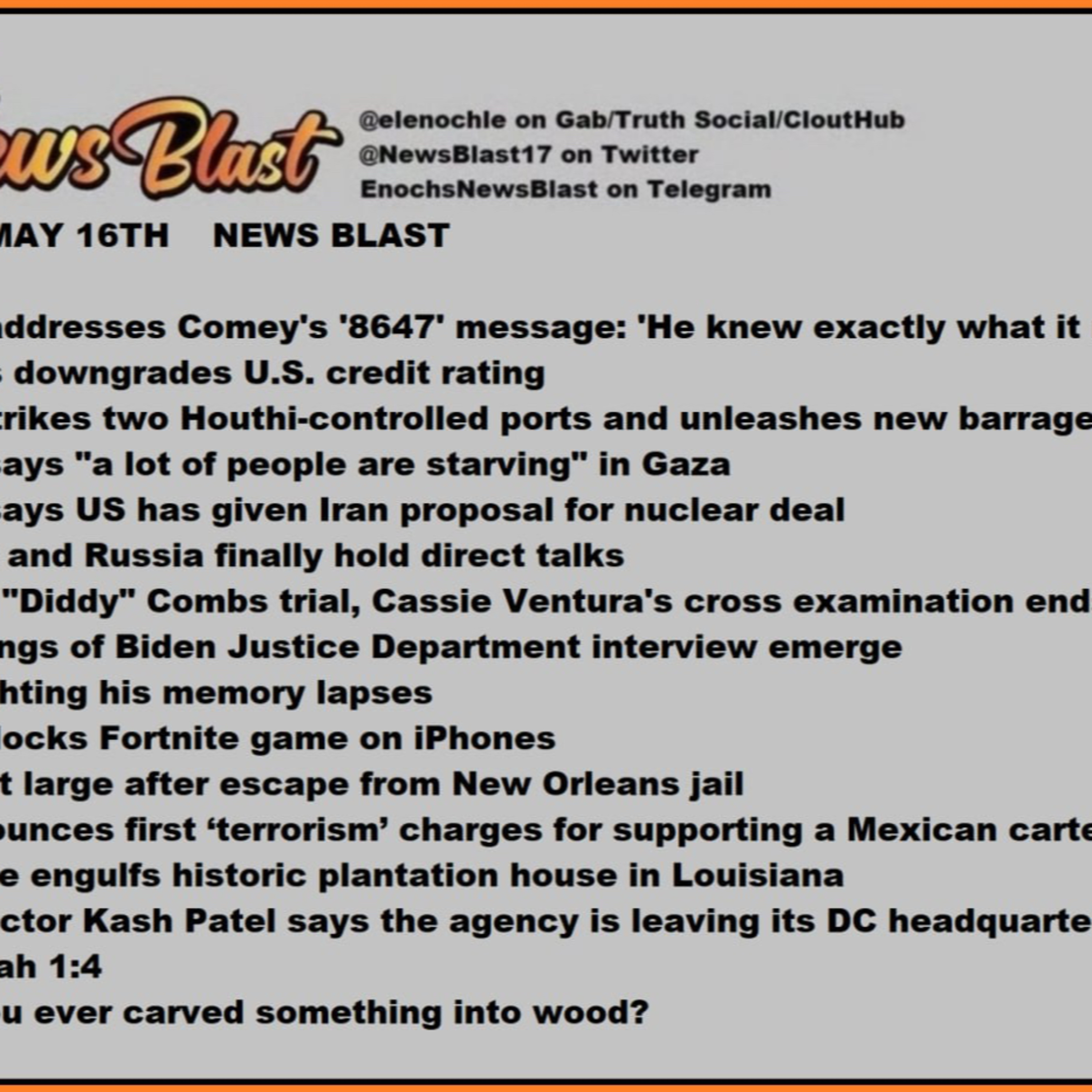 Friday May 16, 2025 News Blast episode artwork