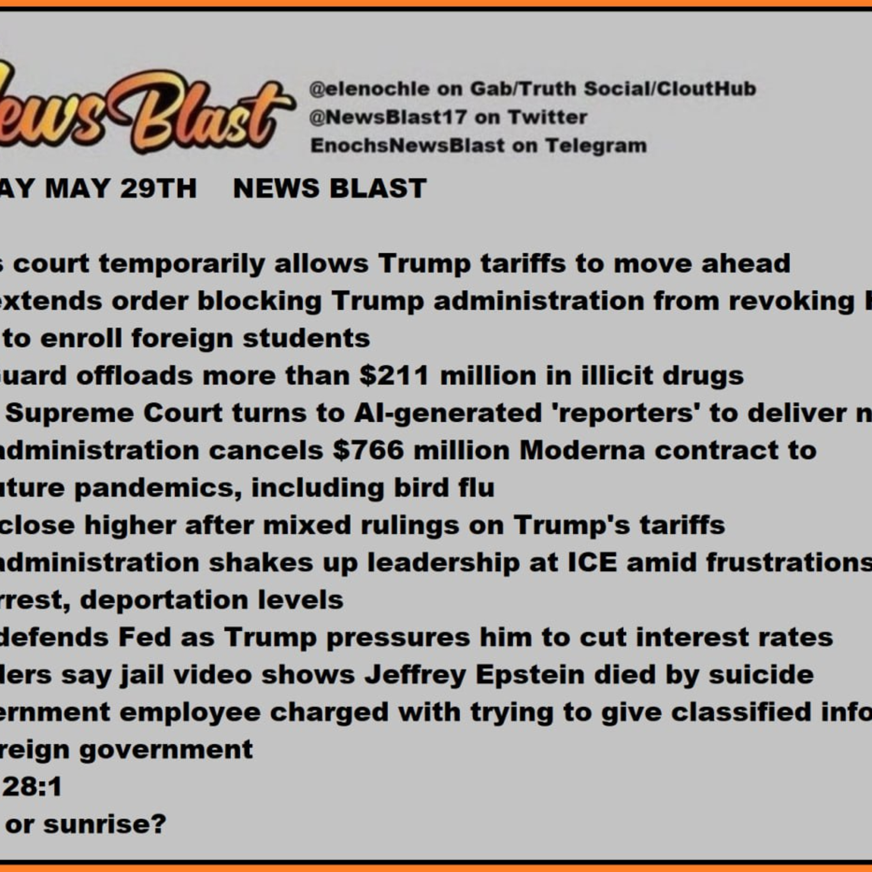 Thursday, May 29, 2025 News Blas episode artwork