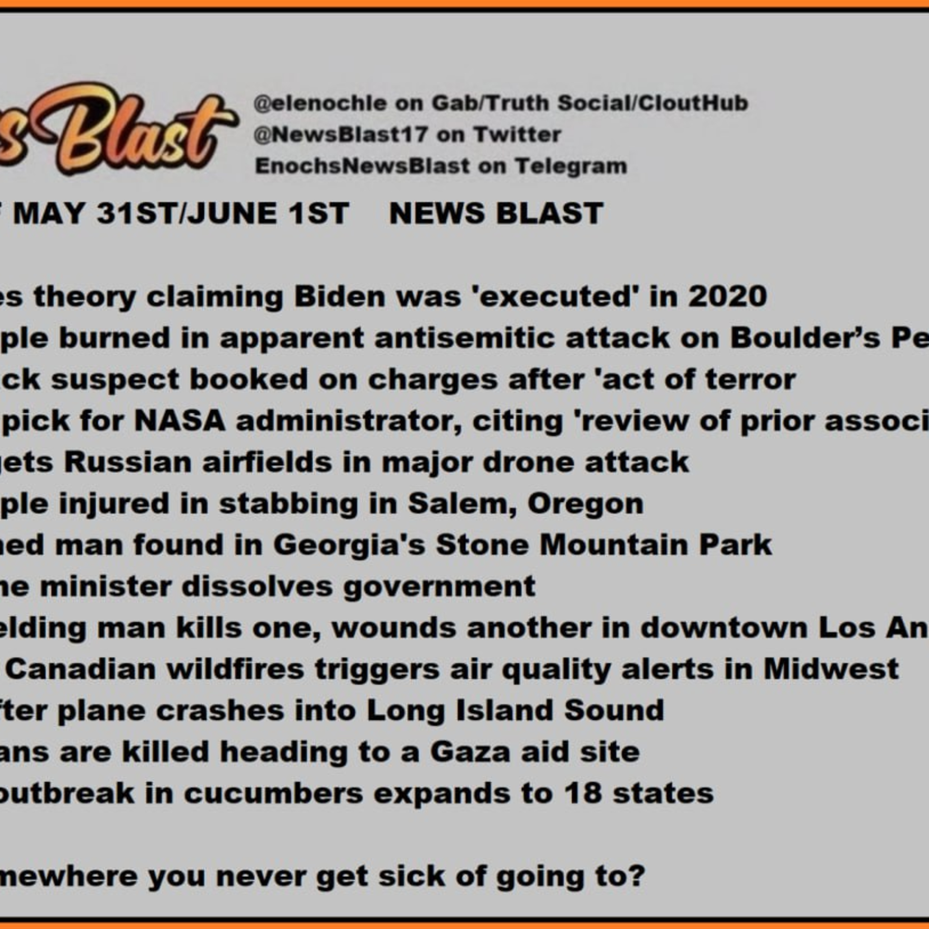 Weekend, May 31:June 1, 2025 News Blast episode artwork