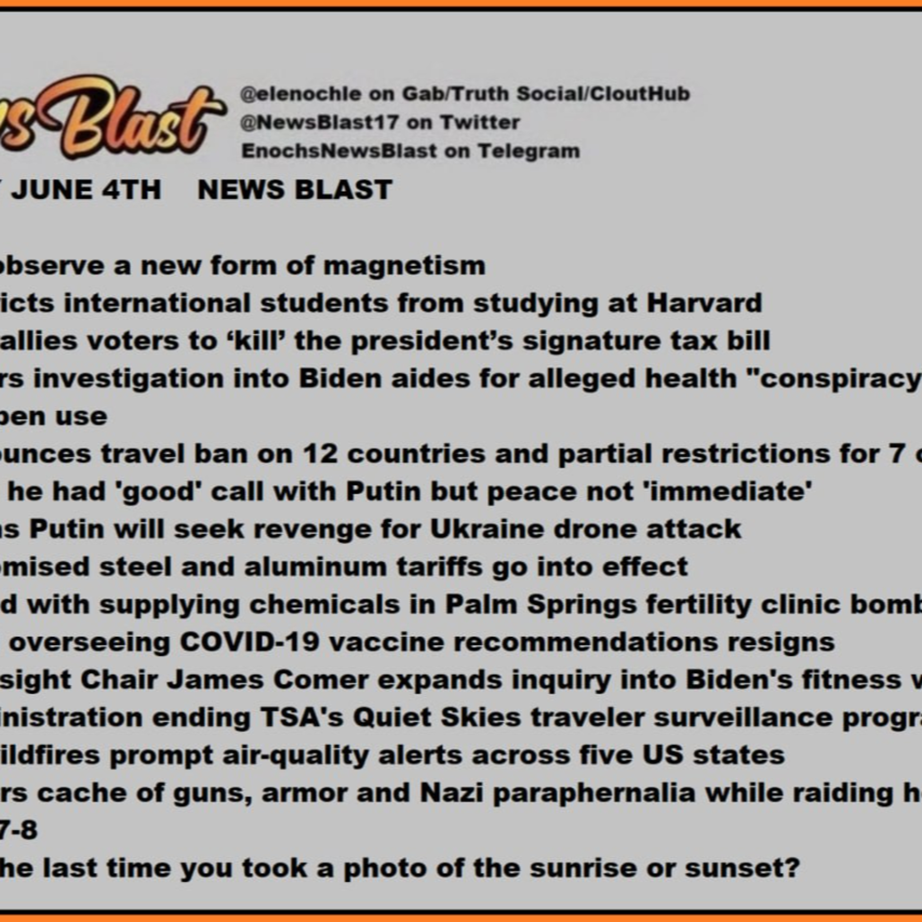 Wednesday, June 4, 2025 News Blast episode artwork