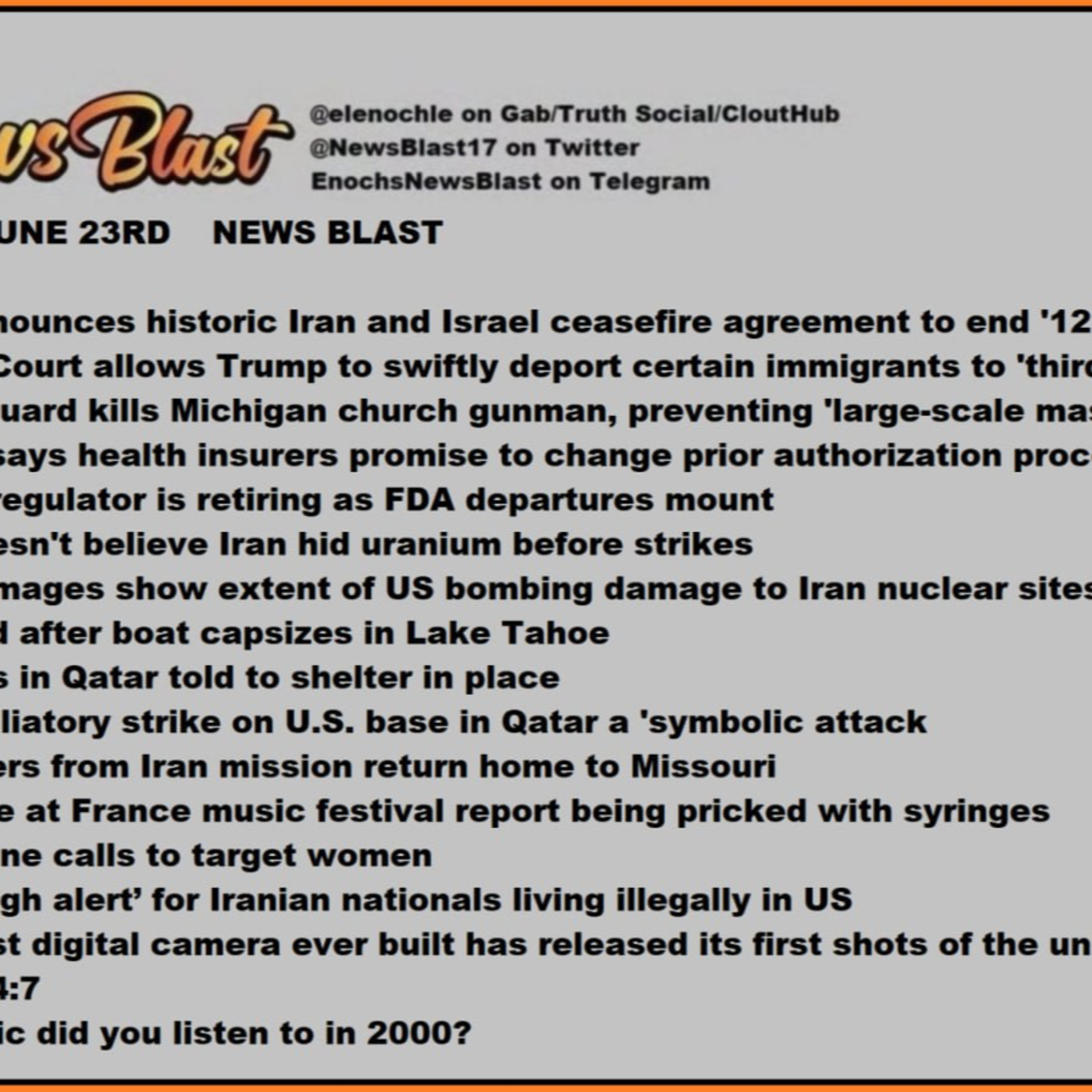 Monday, June 23, 2025 News Blas episode artwork