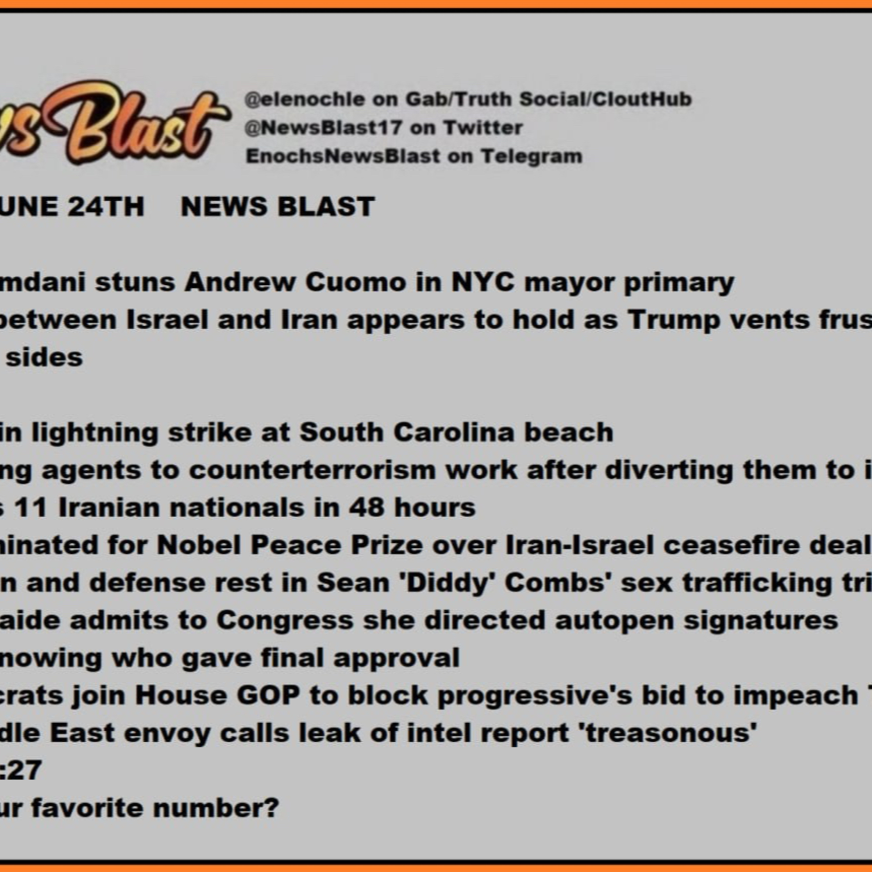 Tuesday, June 24, 2025 News Blast episode artwork